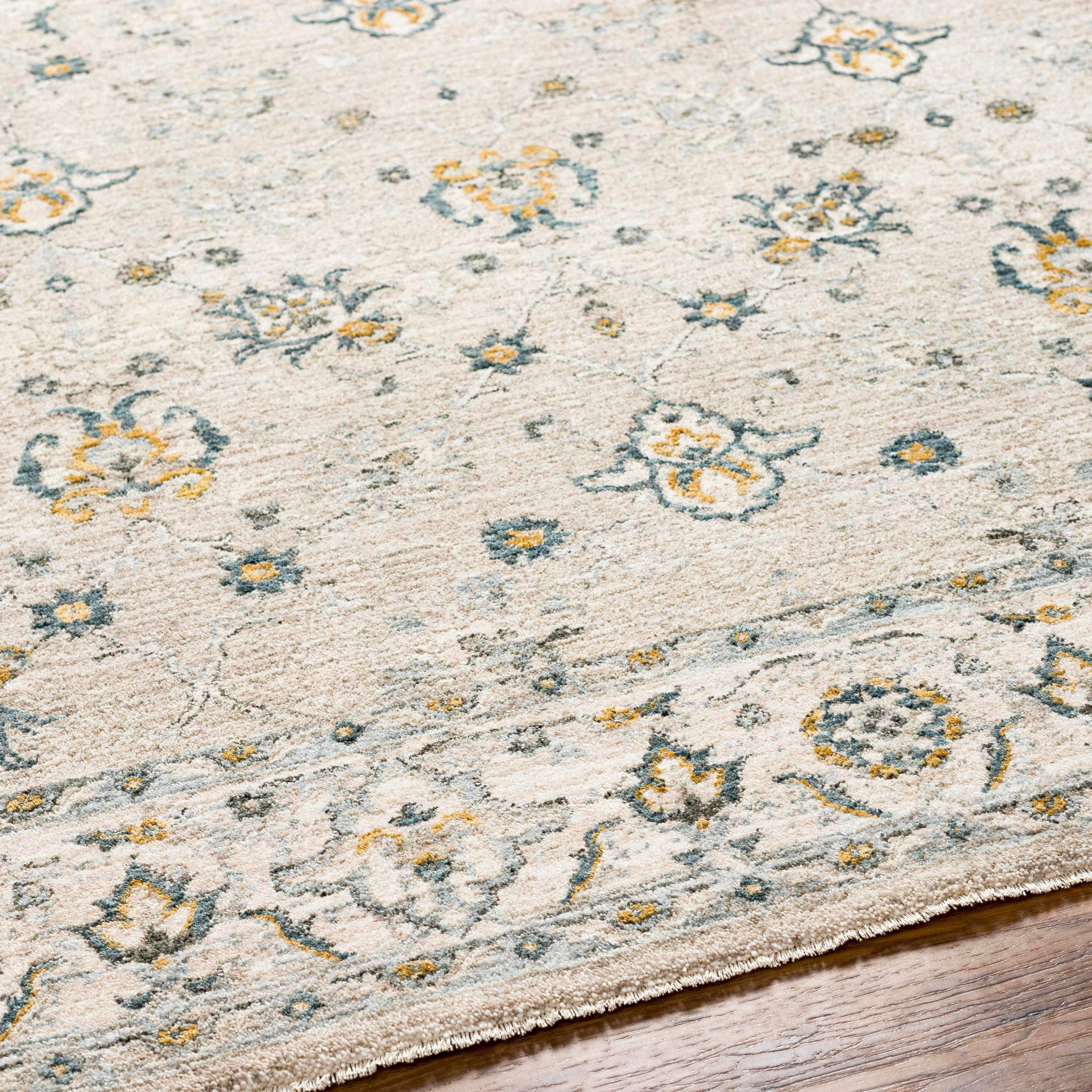 Amaru Cream & Sage Textured Rug with Fringes - Image 6