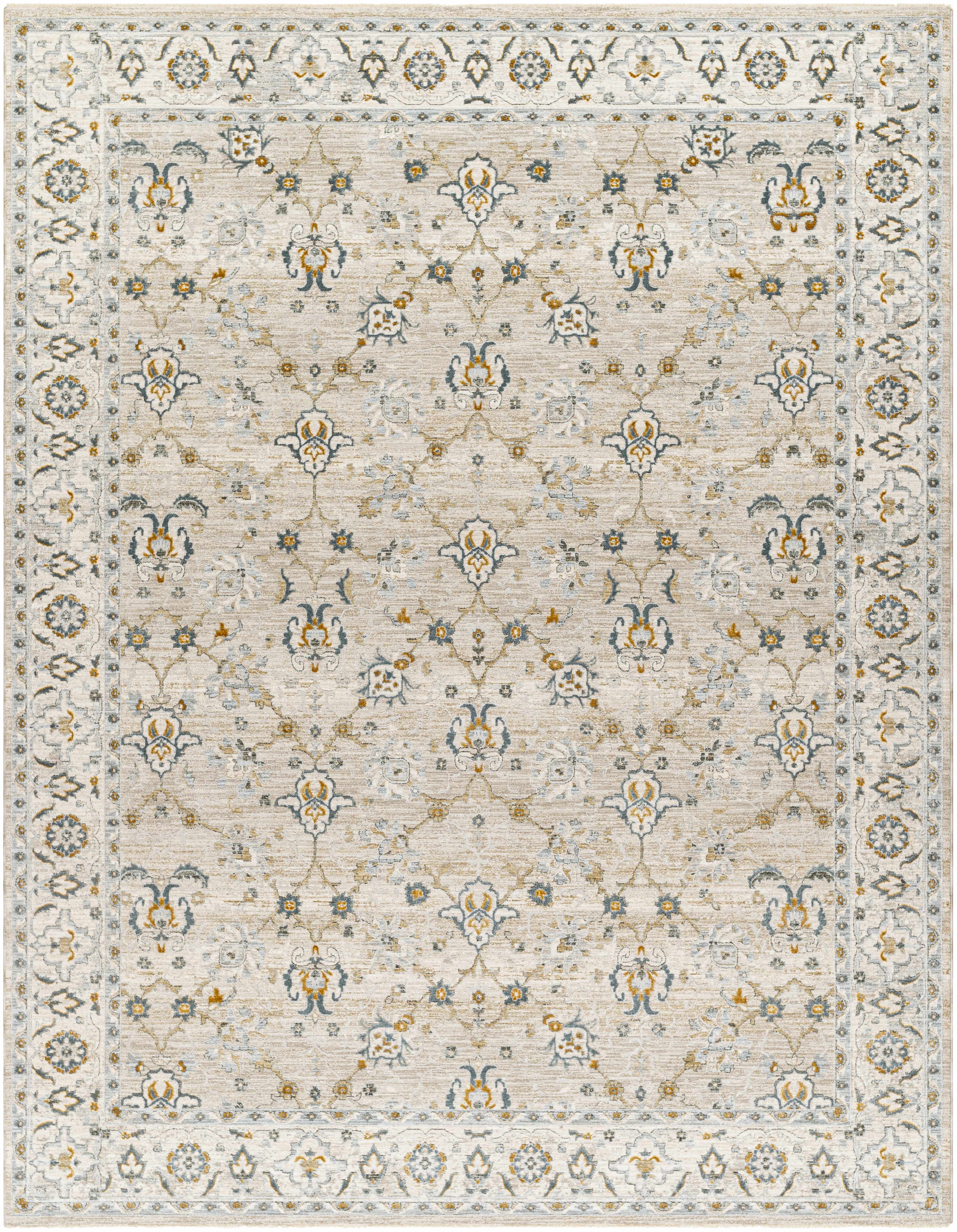 Amaru Cream & Sage Textured Rug with Fringes - Image 7