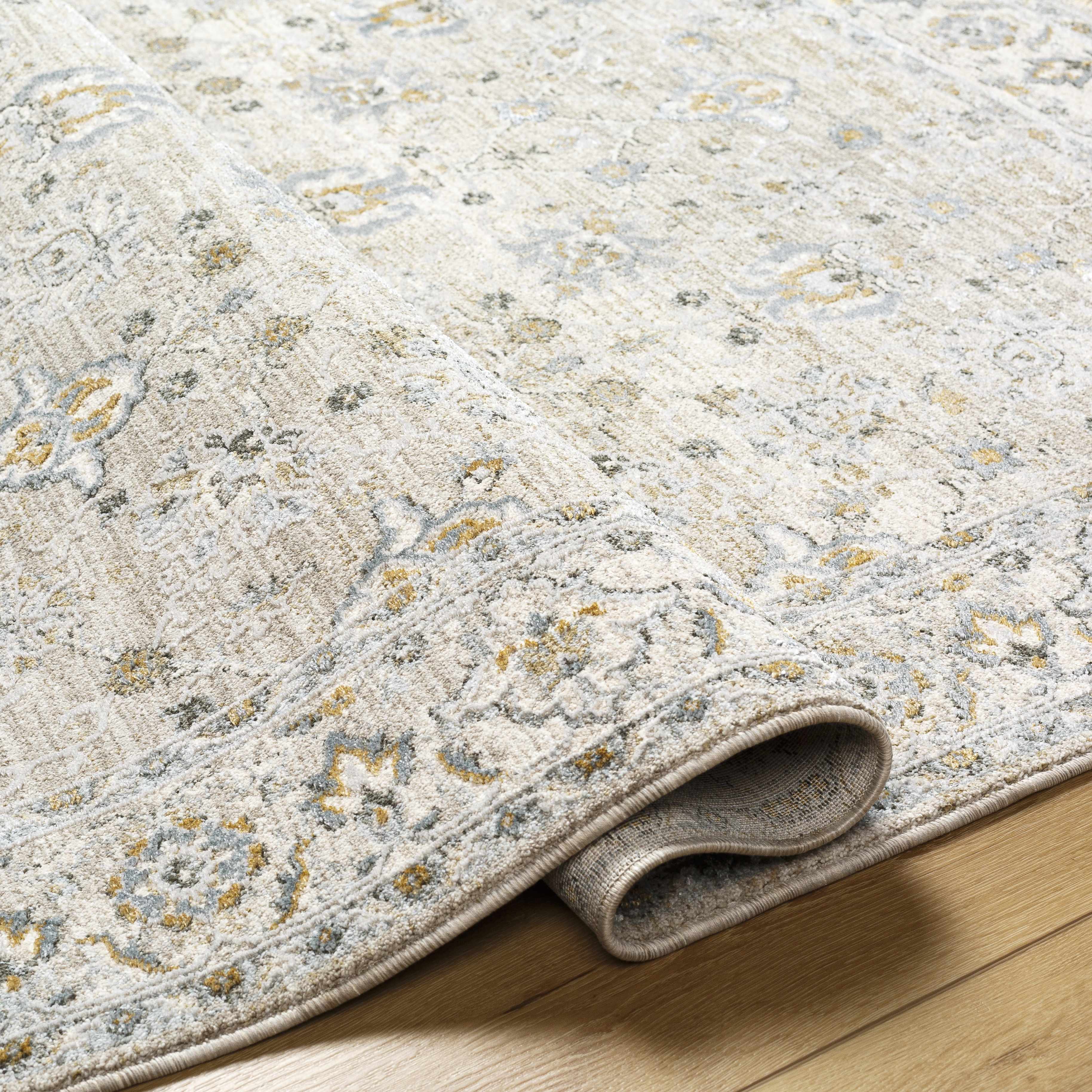 Amaru Cream & Sage Textured Rug with Fringes - Image 8