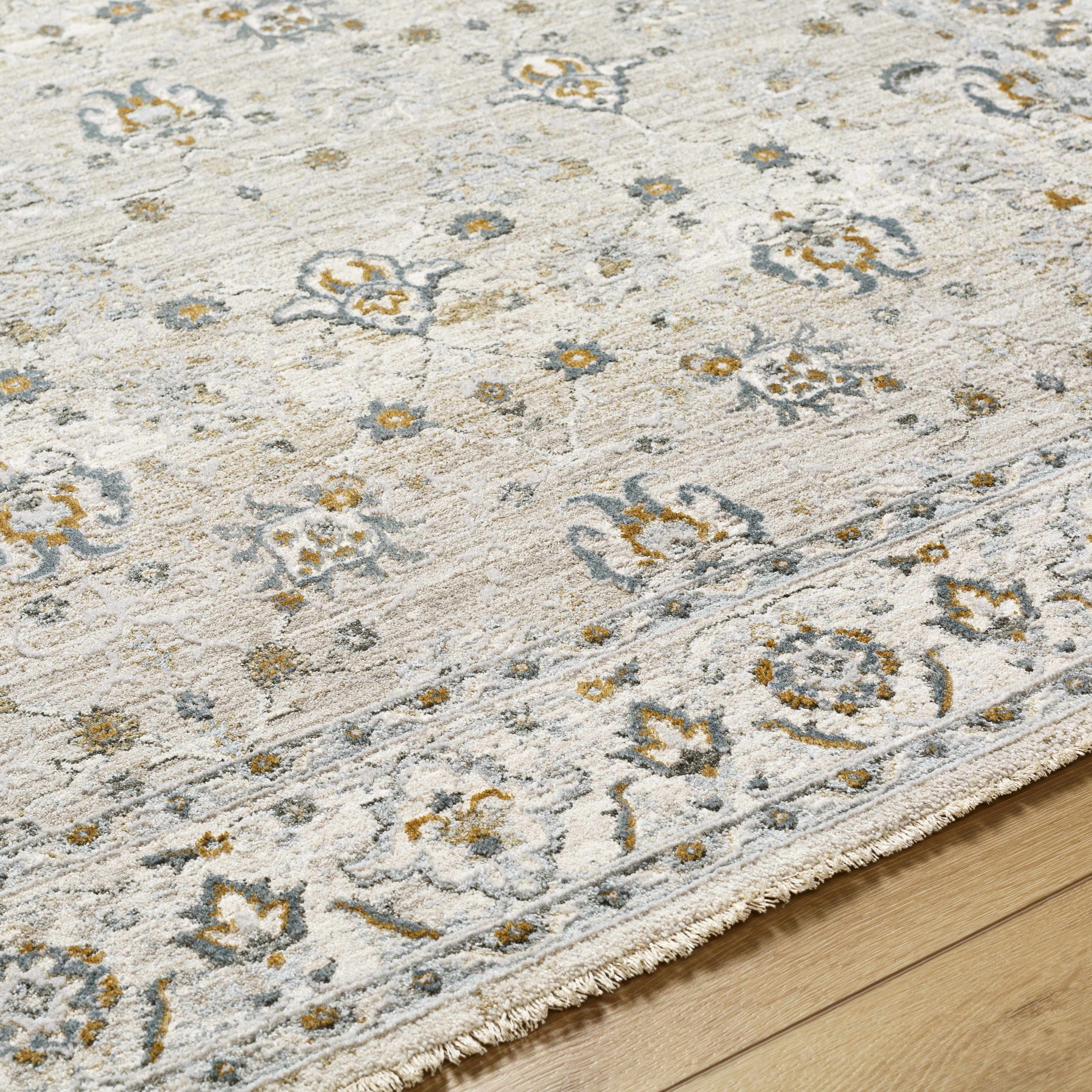 Amaru Cream & Sage Textured Rug with Fringes - Image 9