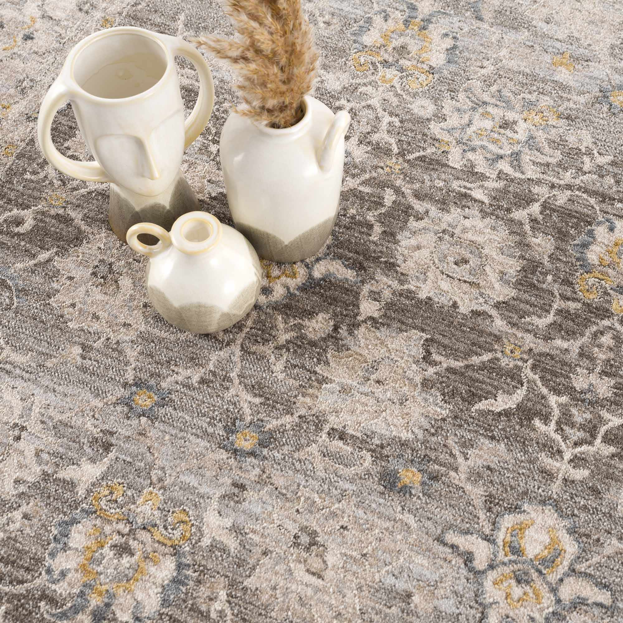 Amaru Green Textured Rug with Fringes - Image 14
