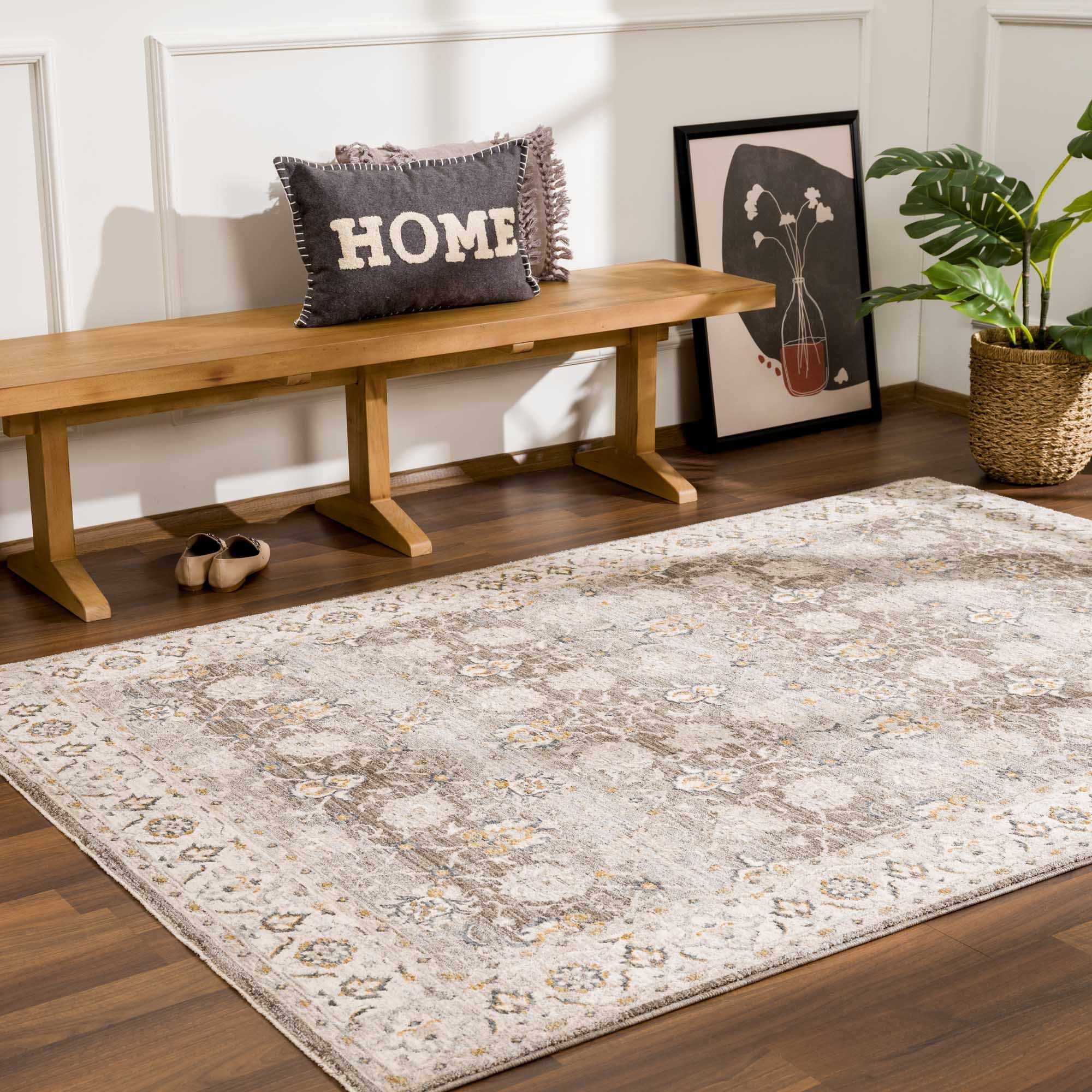 Amaru Green Textured Rug with Fringes - Image 16