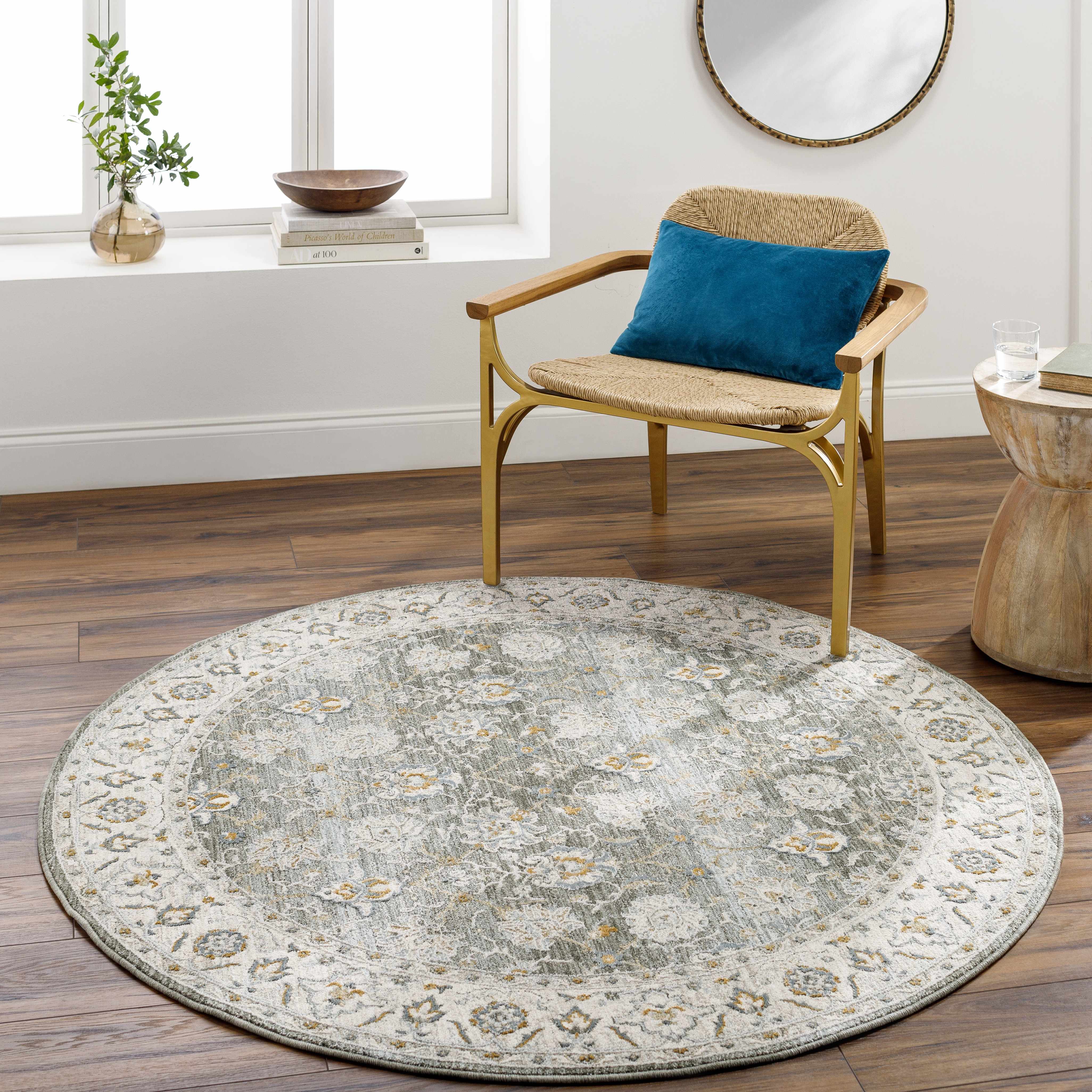 Amaru Green Textured Rug with Fringes - Image 19