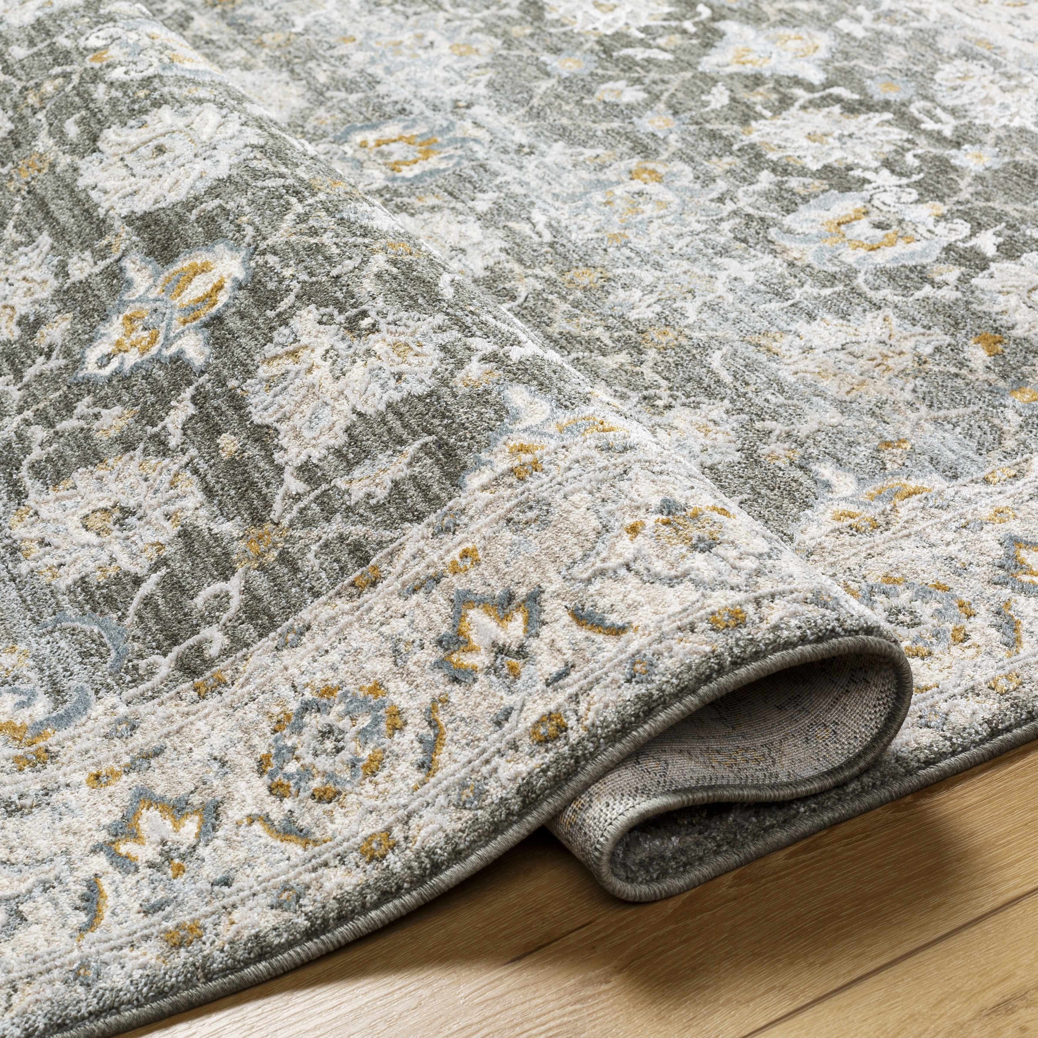 Amaru Green Textured Rug with Fringes - Image 21