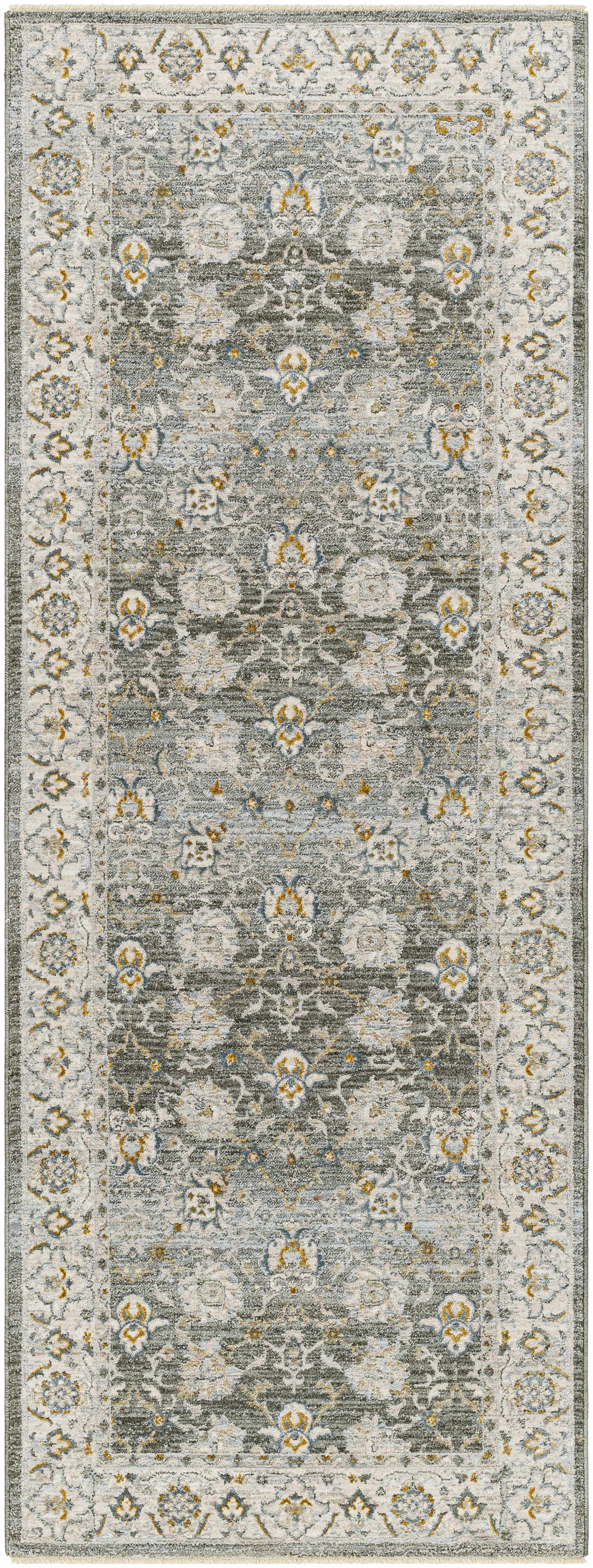 Amaru Green Textured Rug with Fringes - Image 4