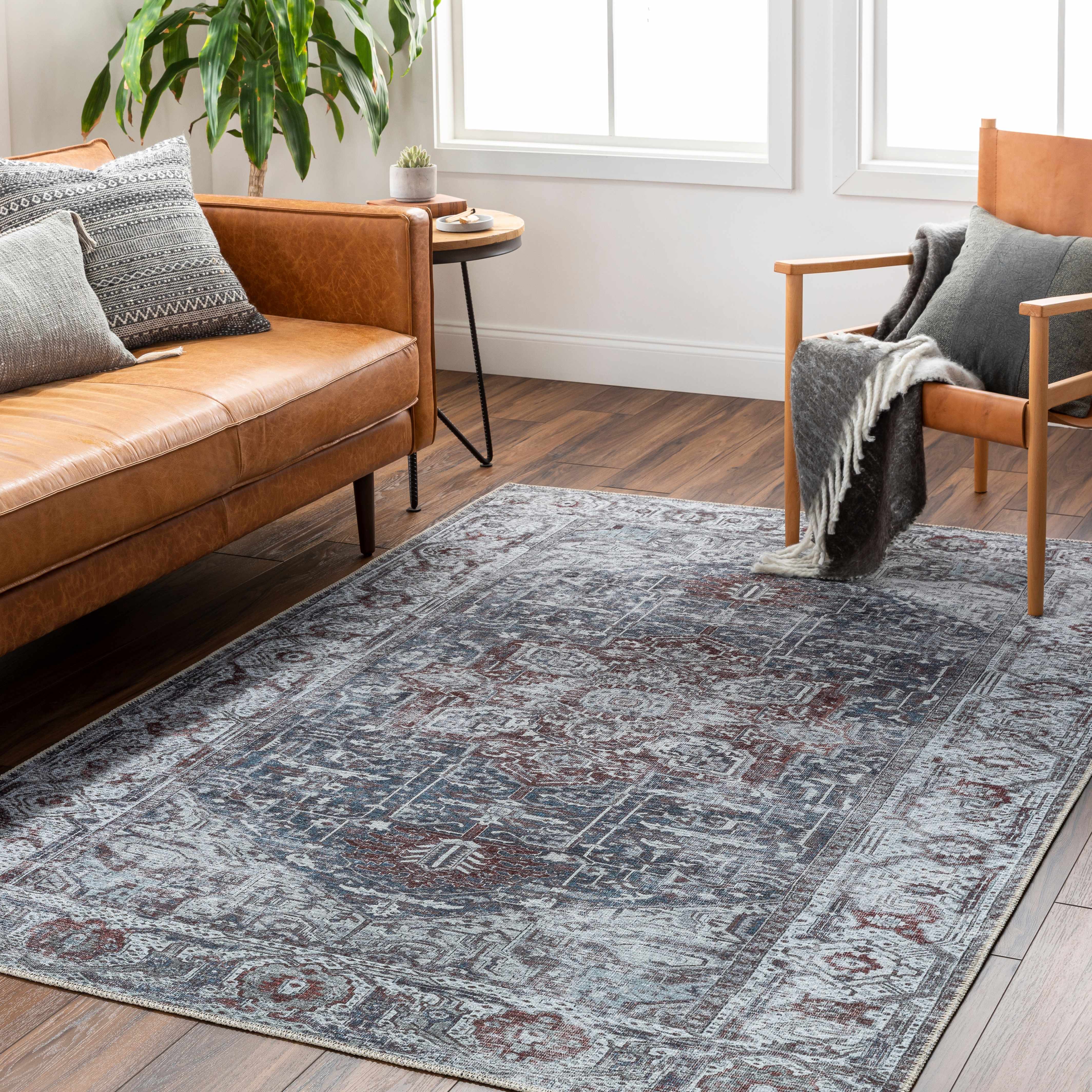 Amato Blue Washable Area Rug - Clearance - Image 2