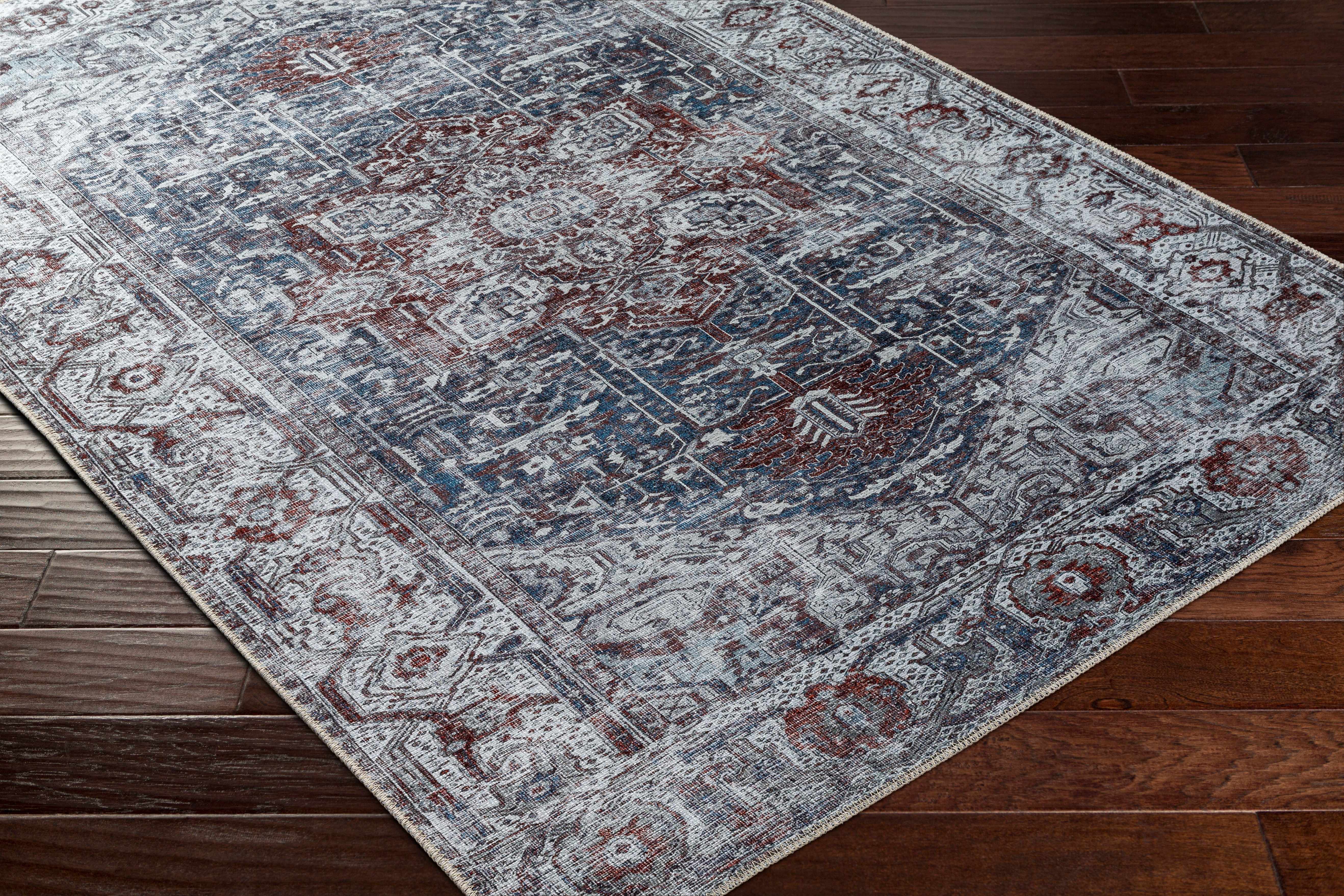 Amato Blue Washable Area Rug - Clearance - Image 3