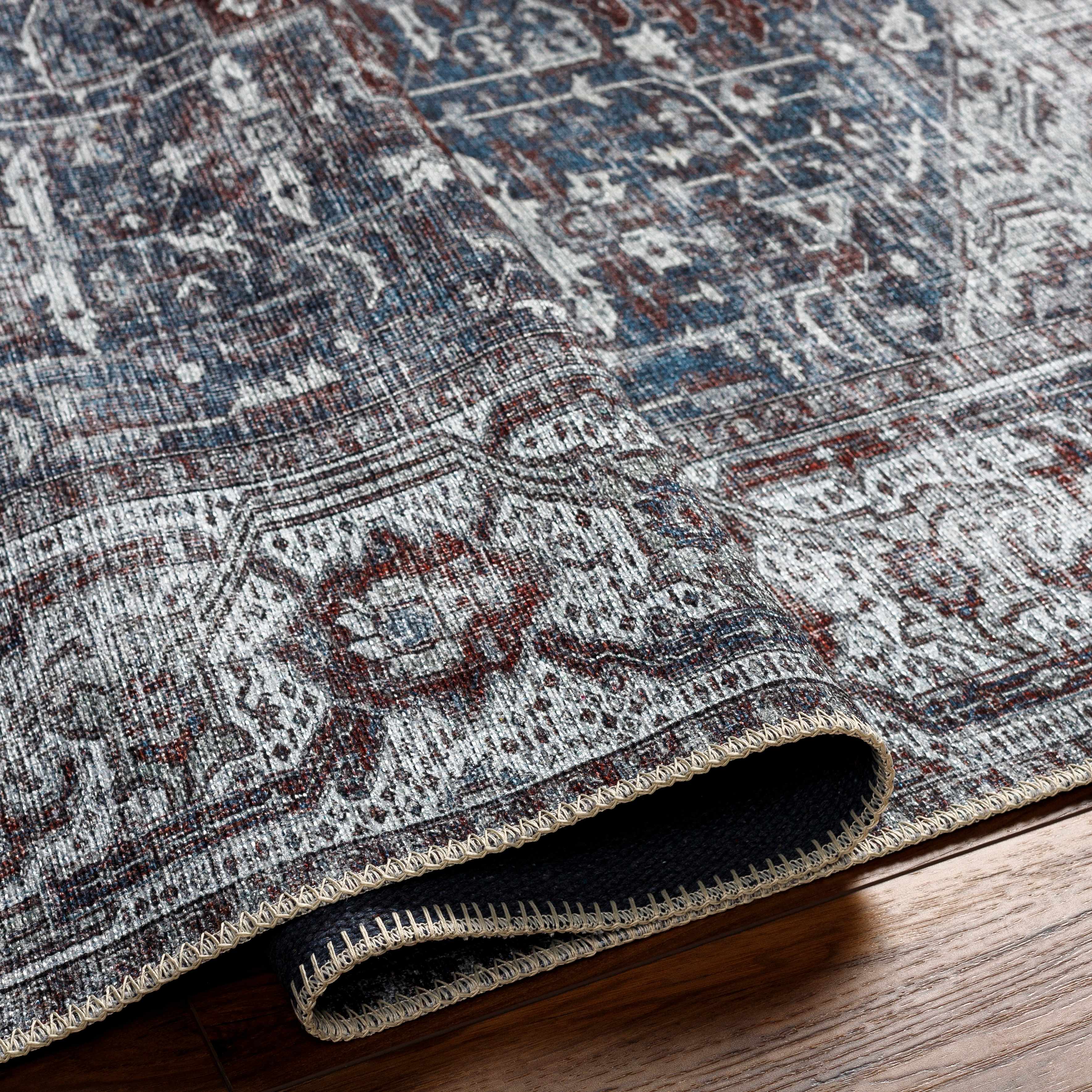 Amato Blue Washable Area Rug - Clearance - Image 7
