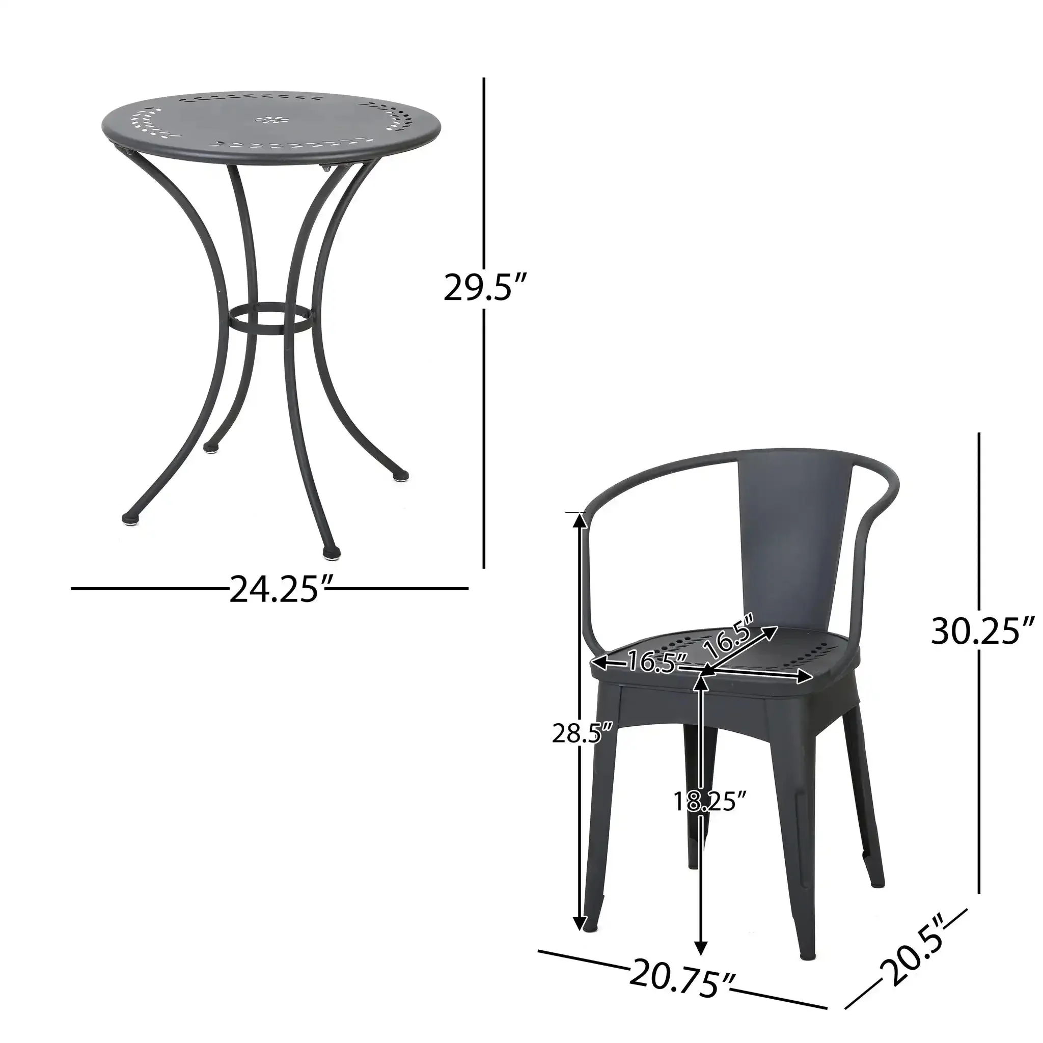 Ambrosia - 3 Piece Bistro Set With Leaf Motifs Top And Seat - Image 3