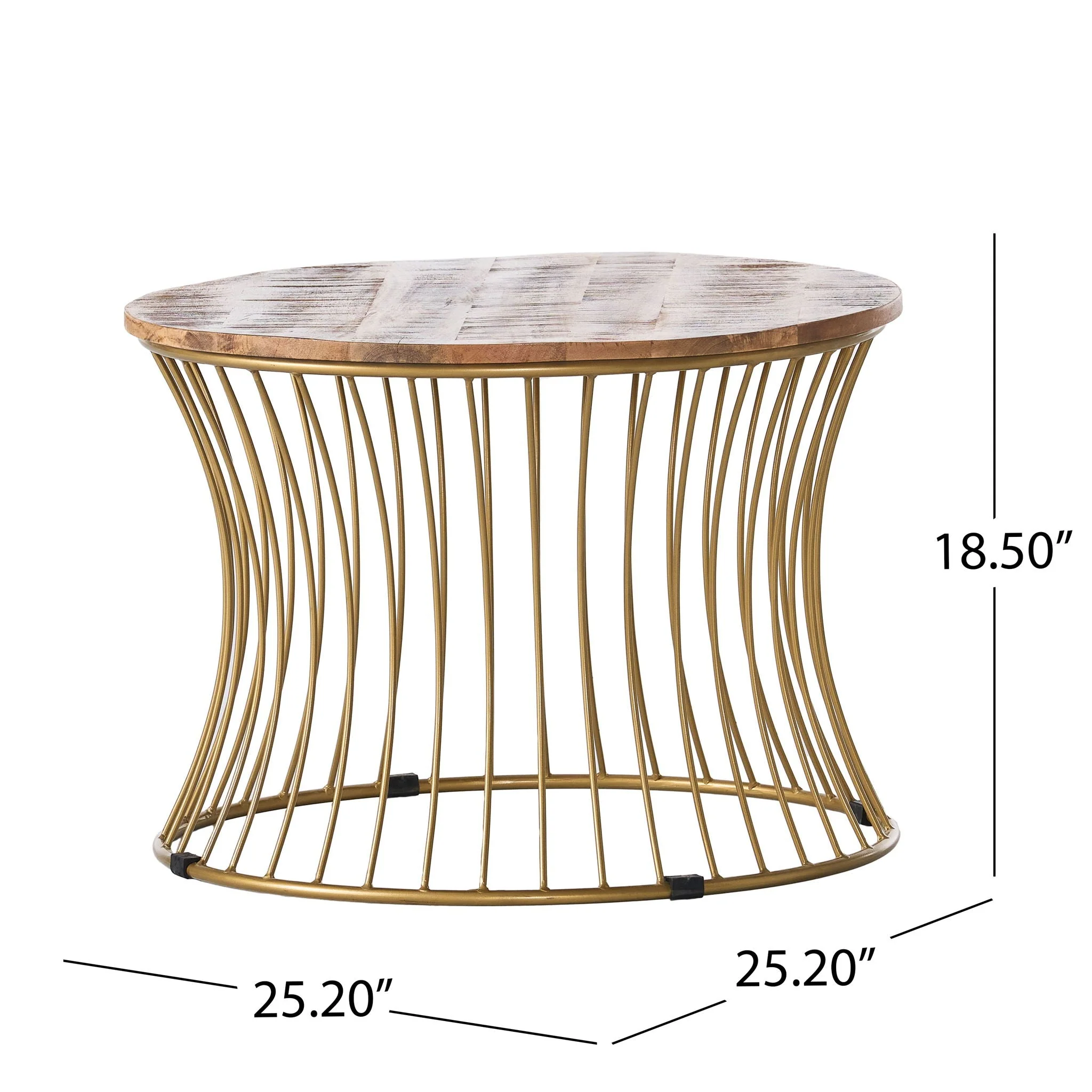 Ameliarae - Handcrafted Boho Mango Wood And Iron Coffee Table - Natural - Image 4
