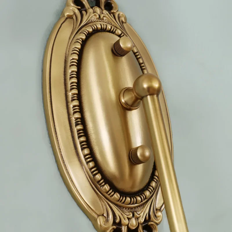 American Style Copper Wall Lamp Ceramic Bedside Sconce Antique Decor Light - Image 4