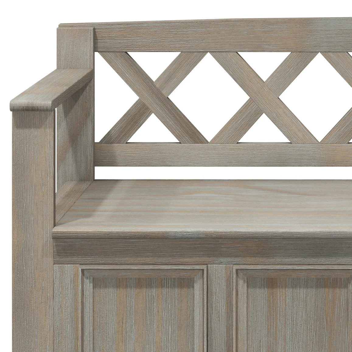 Amherst Solid Wood Entryway Storage Bench in Distressed Grey - Image 4