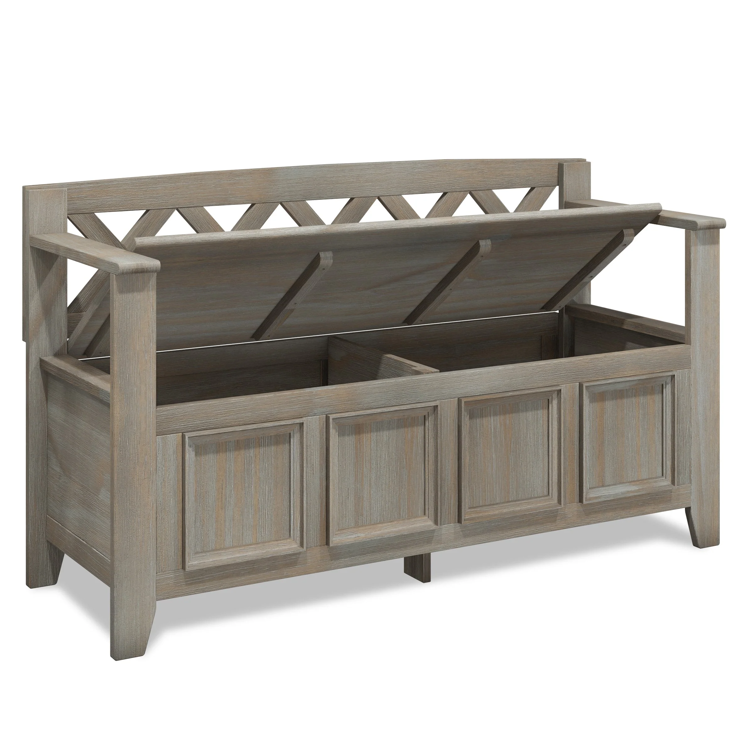 Amherst Solid Wood Entryway Storage Bench in Distressed Grey - Image 5