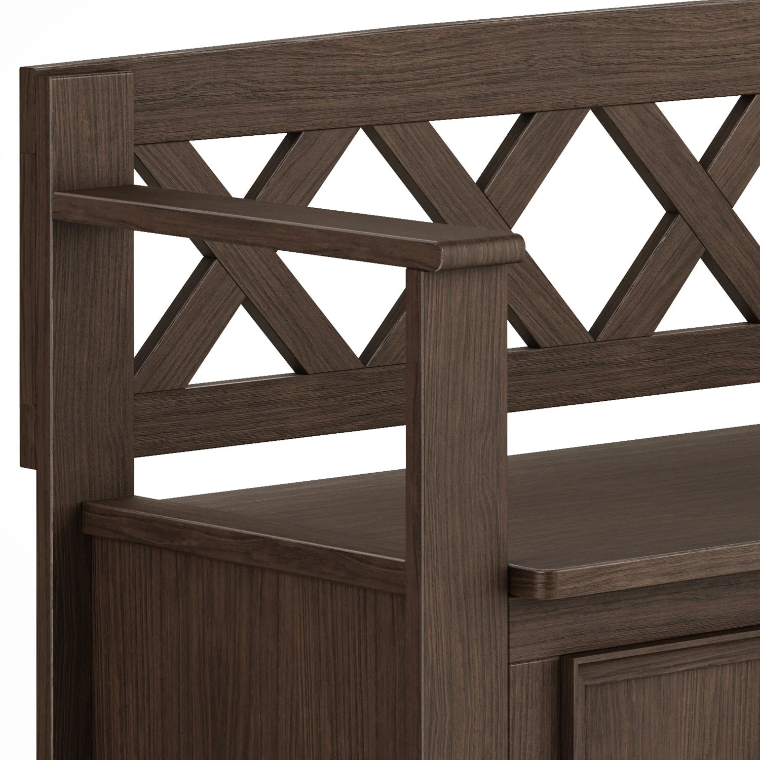 Amherst Solid Wood Entryway Storage Bench in Farmhouse Brown - Image 10