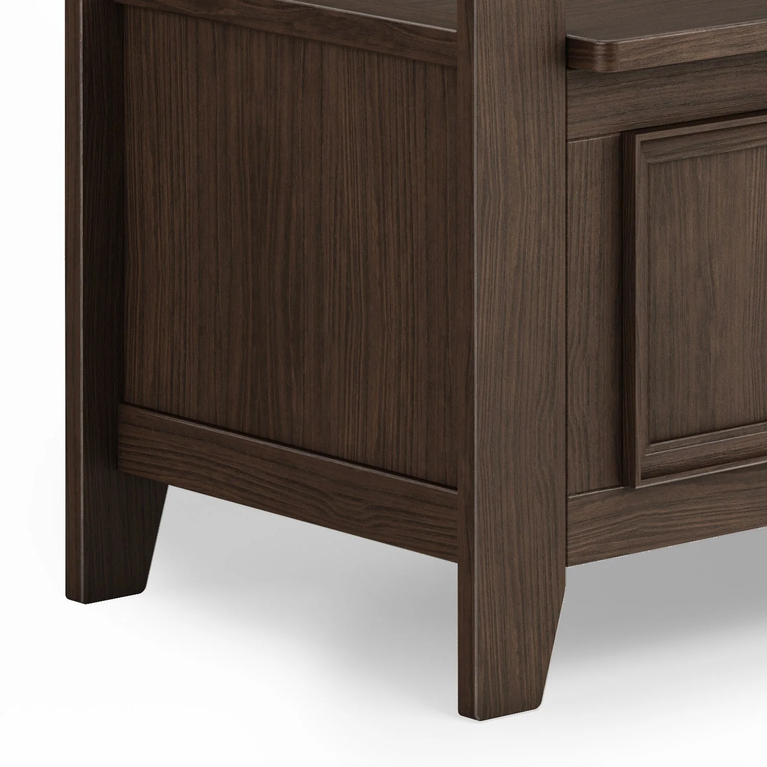 Amherst Solid Wood Entryway Storage Bench in Farmhouse Brown - Image 6
