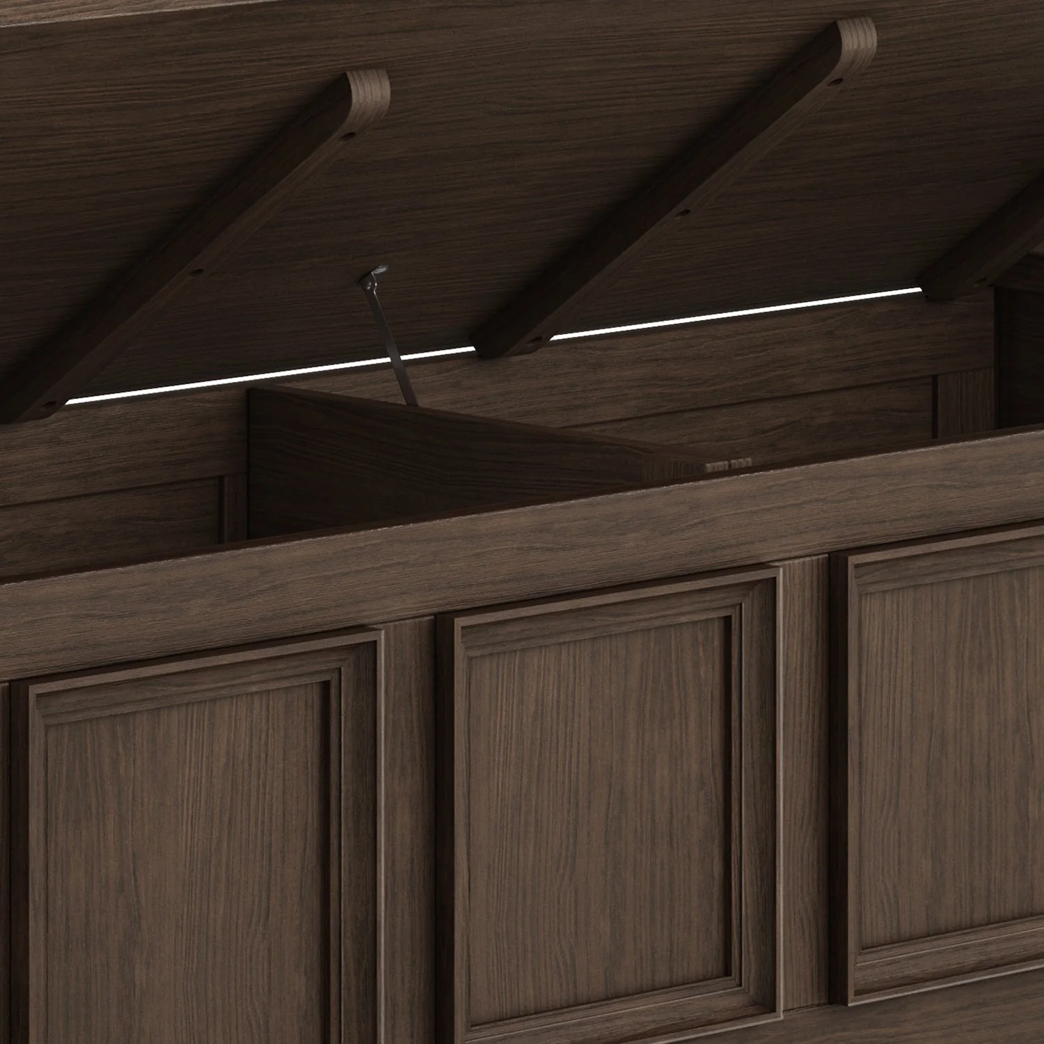 Amherst Solid Wood Entryway Storage Bench in Farmhouse Brown - Image 7