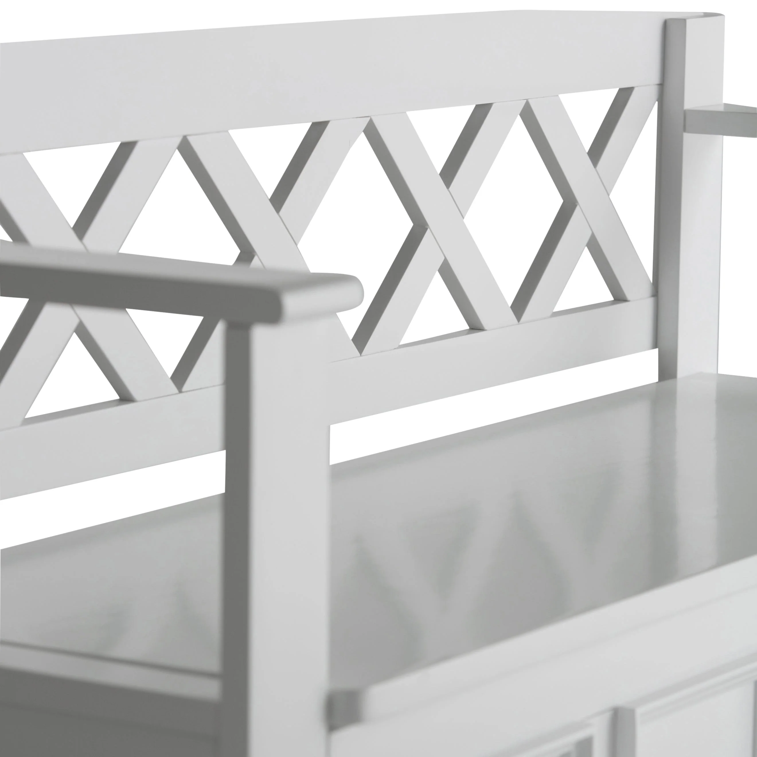 Amherst Solid Wood Entryway Storage Bench in White - Image 2