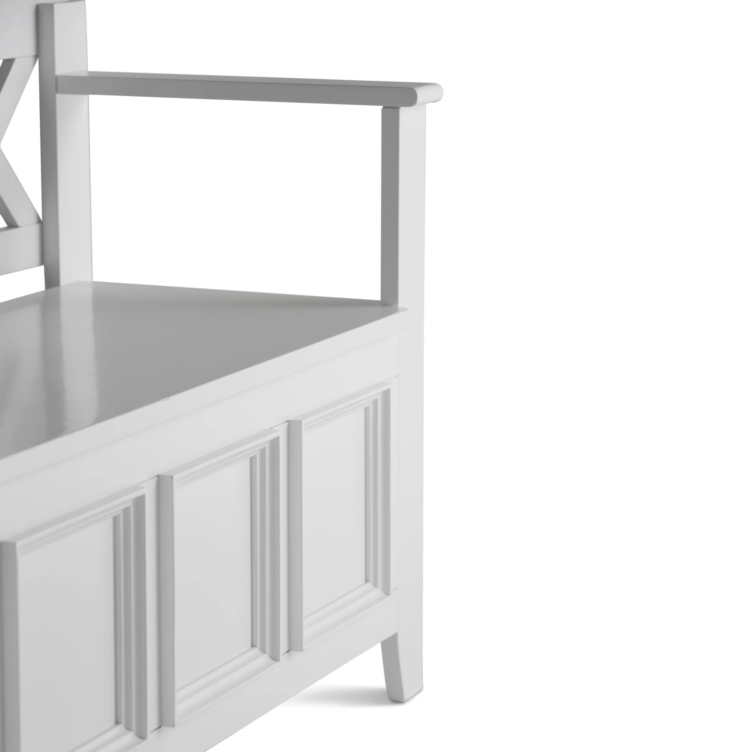 Amherst Solid Wood Entryway Storage Bench in White - Image 3