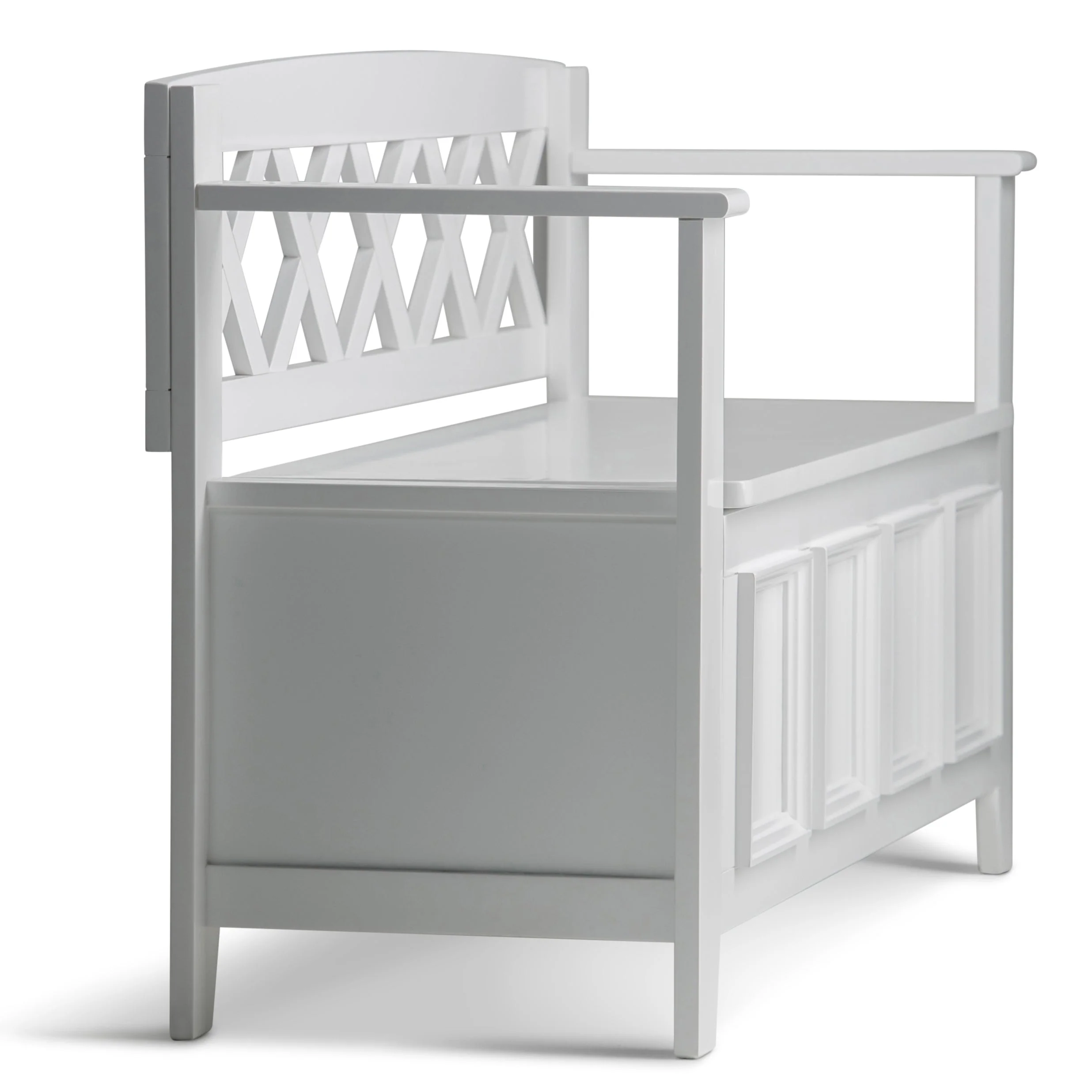 Amherst Solid Wood Entryway Storage Bench in White - Image 5
