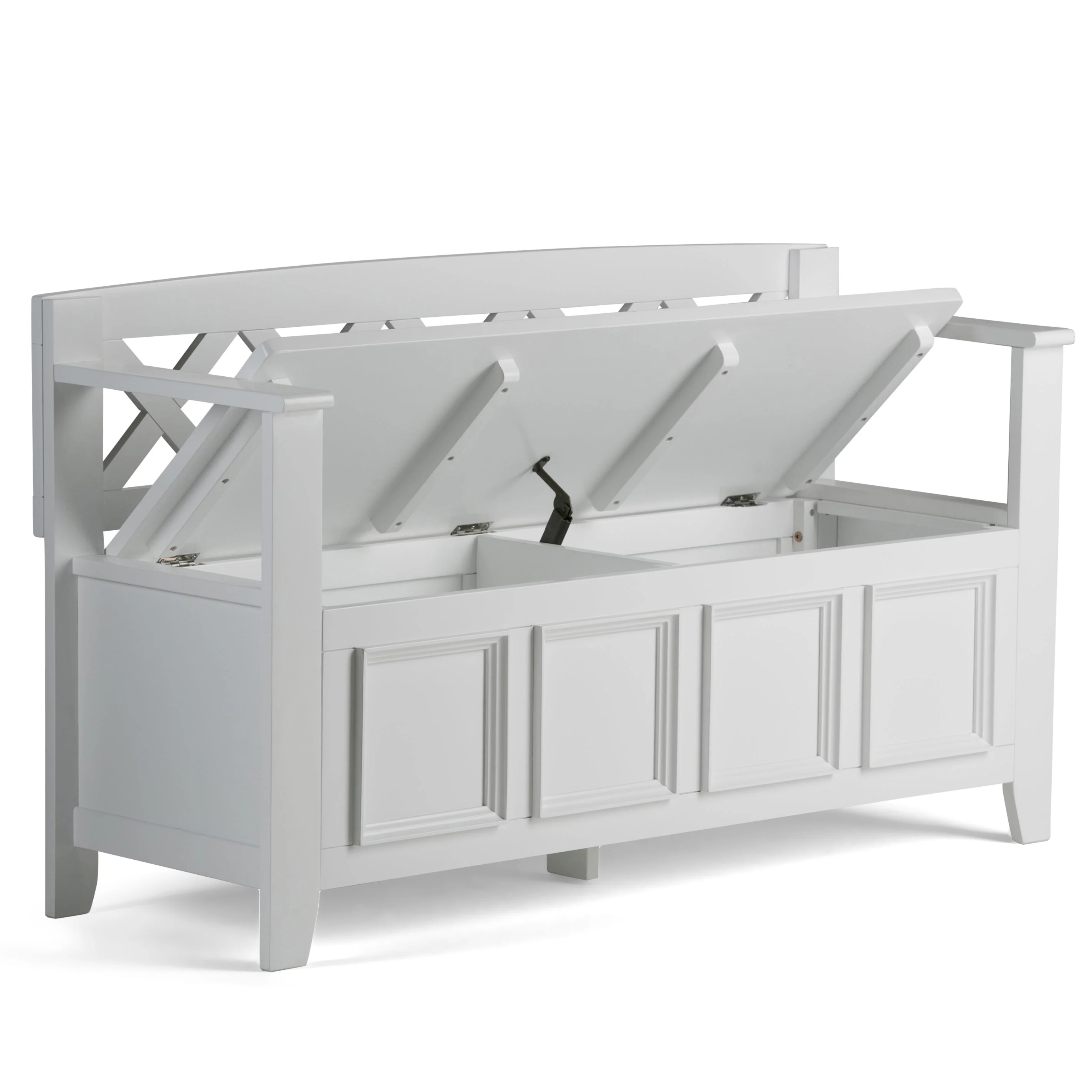 Amherst Solid Wood Entryway Storage Bench in White - Image 7