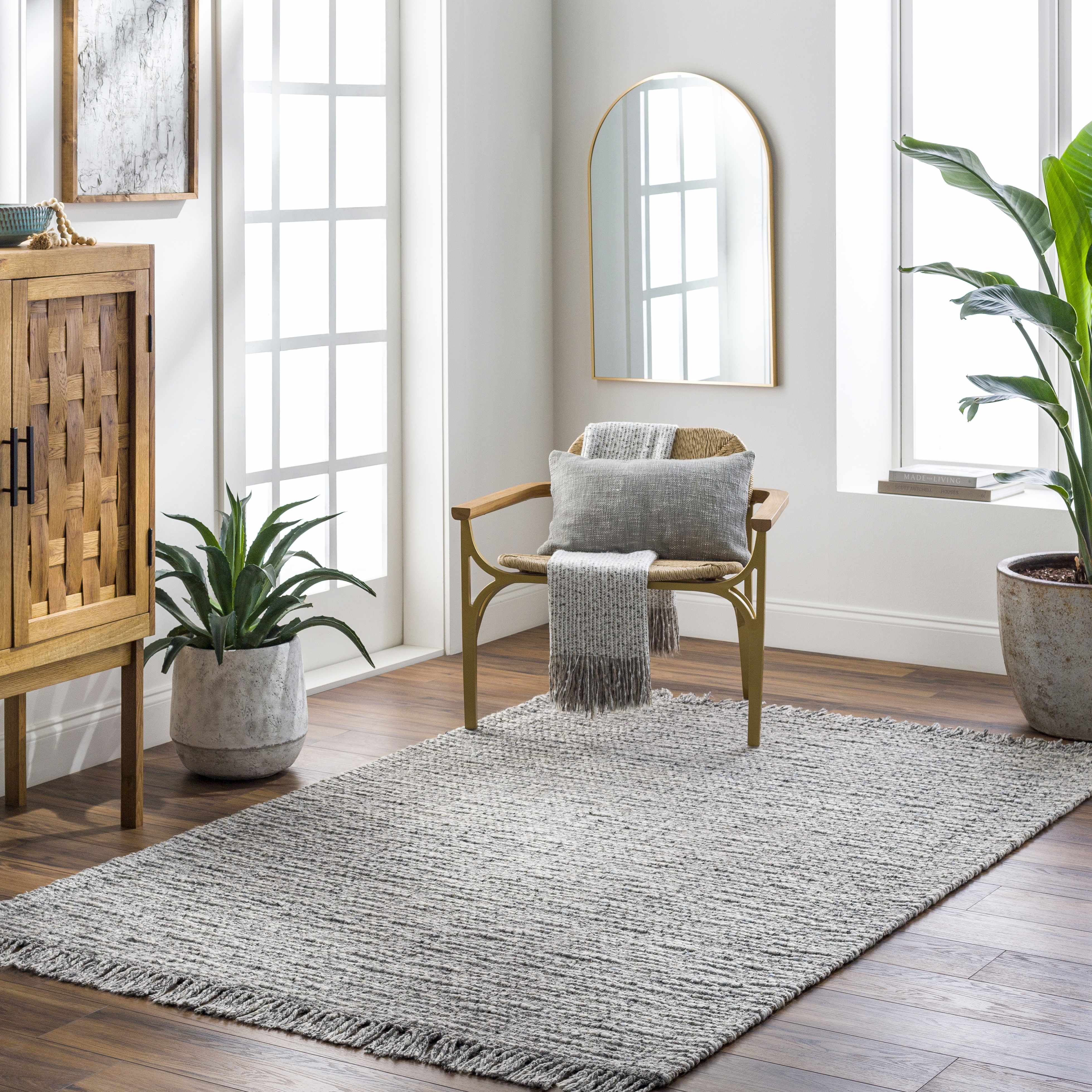 Amiel Gray Hand Woven Area Rug - Clearance - Image 2