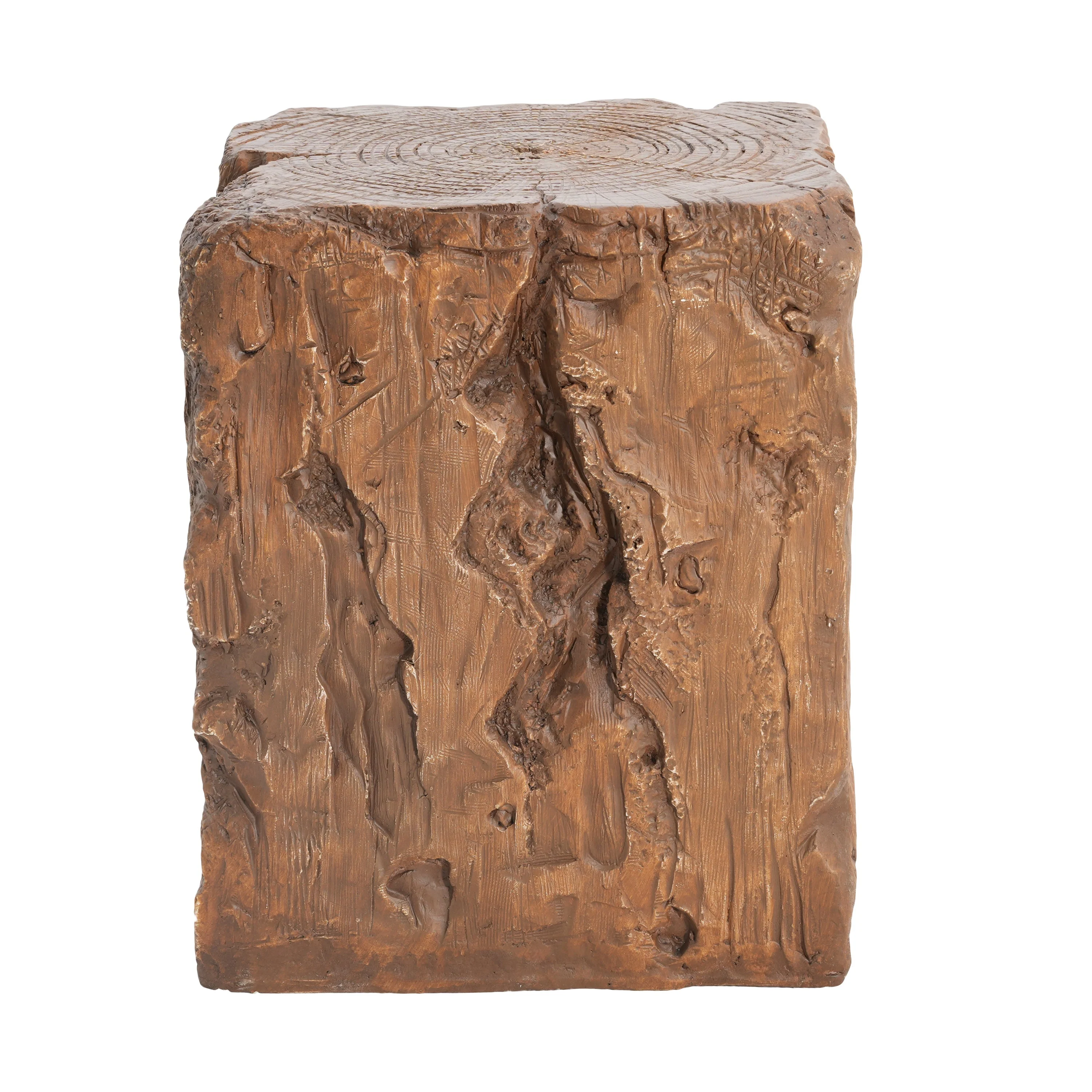 Amira Outdoor And Indoor Stump Shape MGO Side Table Brown Finish - Image 10