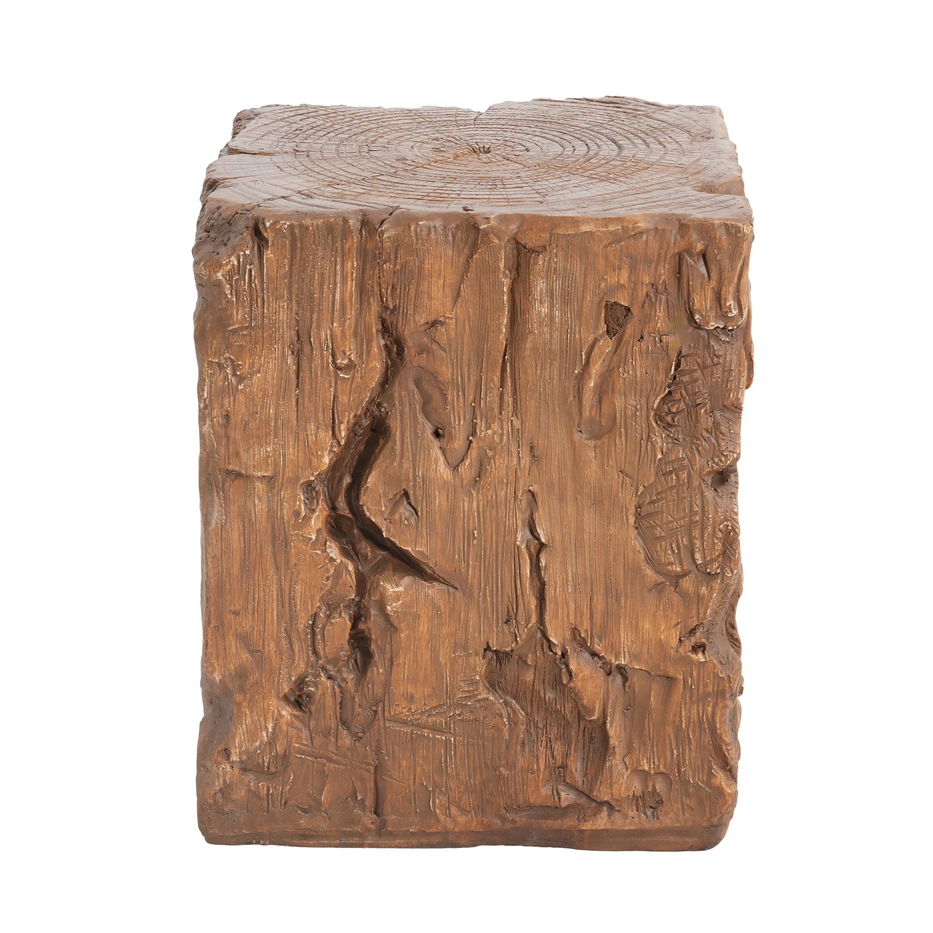 Amira Outdoor And Indoor Stump Shape MGO Side Table Brown Finish - Image 11