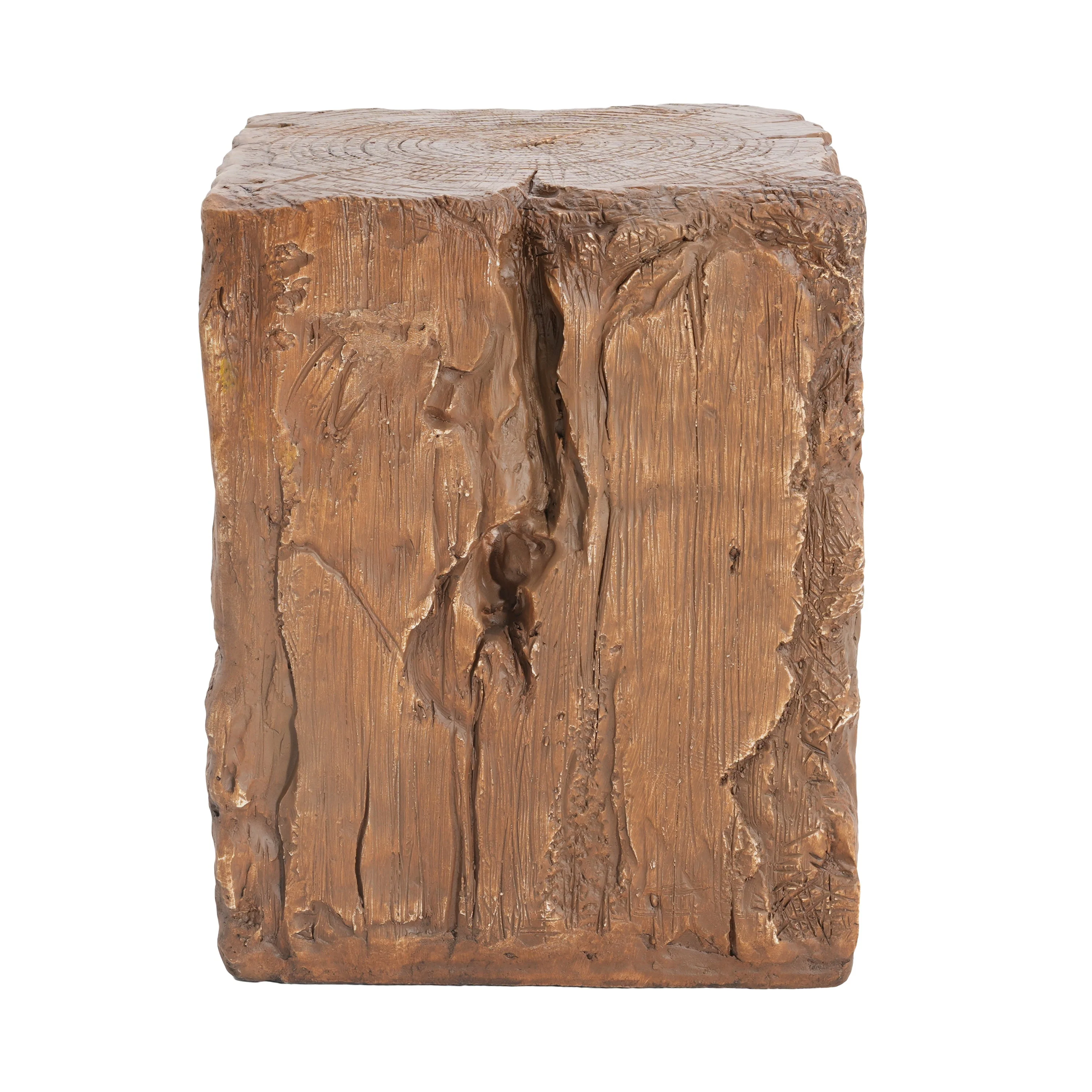 Amira Outdoor And Indoor Stump Shape MGO Side Table Brown Finish - Image 13