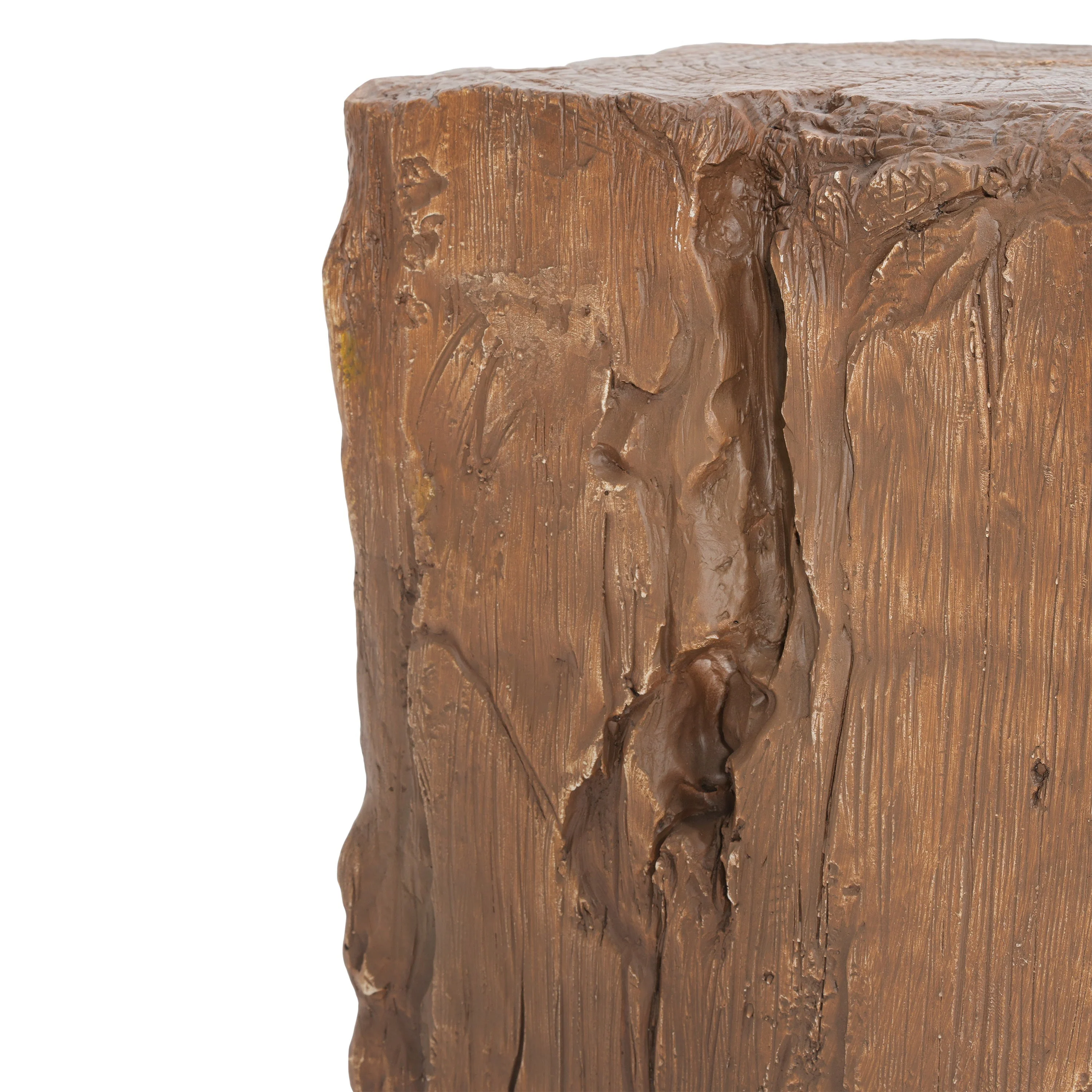 Amira Outdoor And Indoor Stump Shape MGO Side Table Brown Finish - Image 14