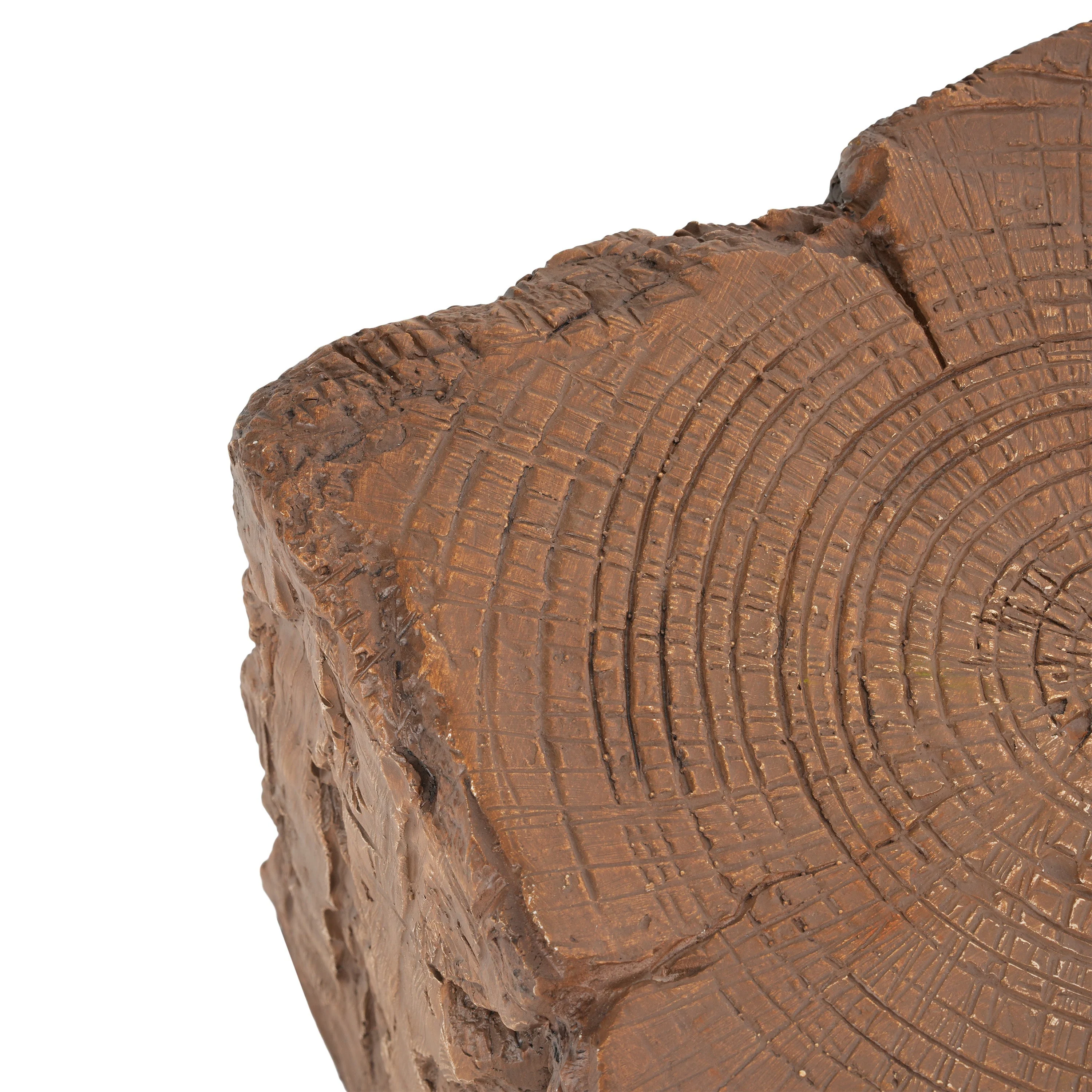 Amira Outdoor And Indoor Stump Shape MGO Side Table Brown Finish - Image 16