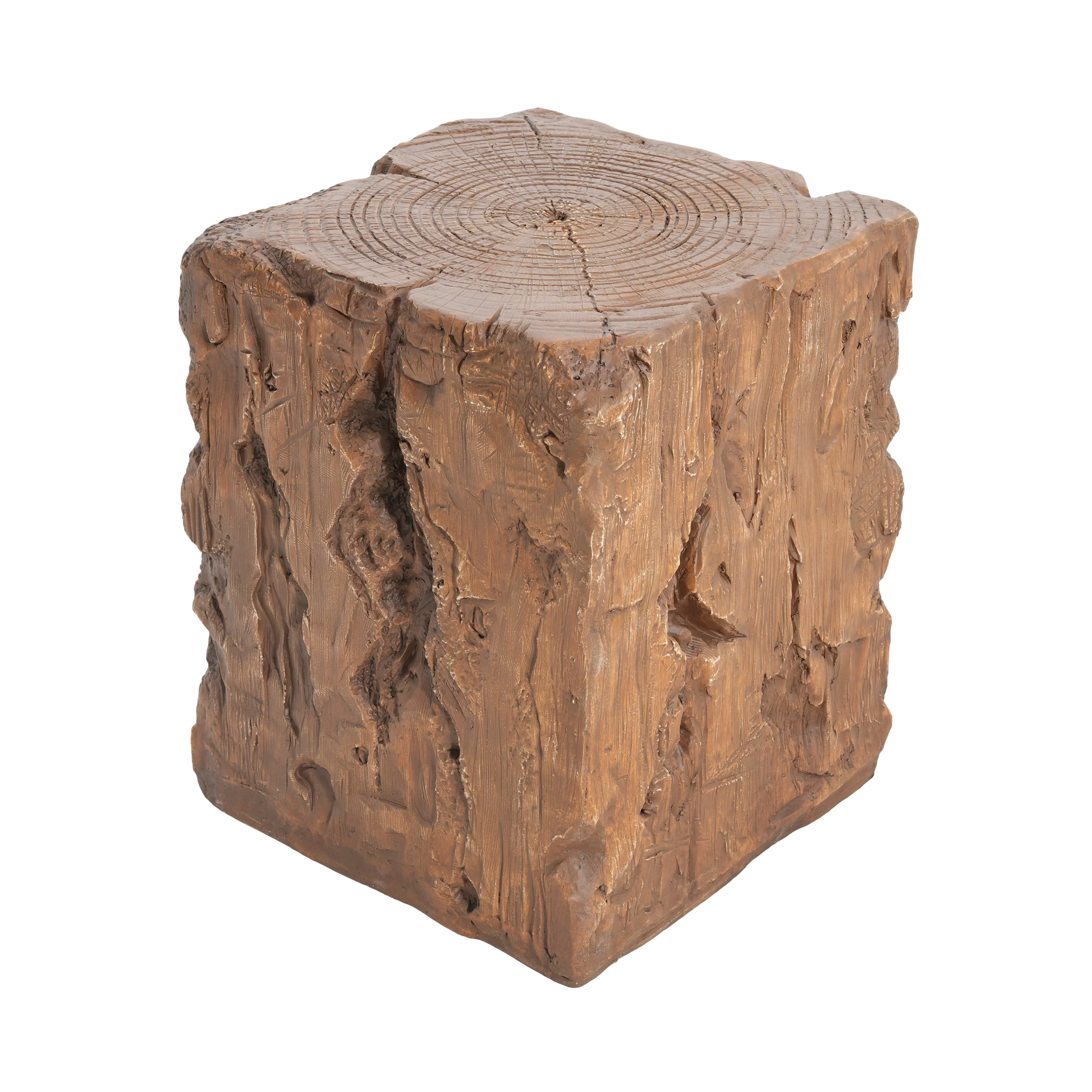 Amira Outdoor And Indoor Stump Shape MGO Side Table Brown Finish - Image 8
