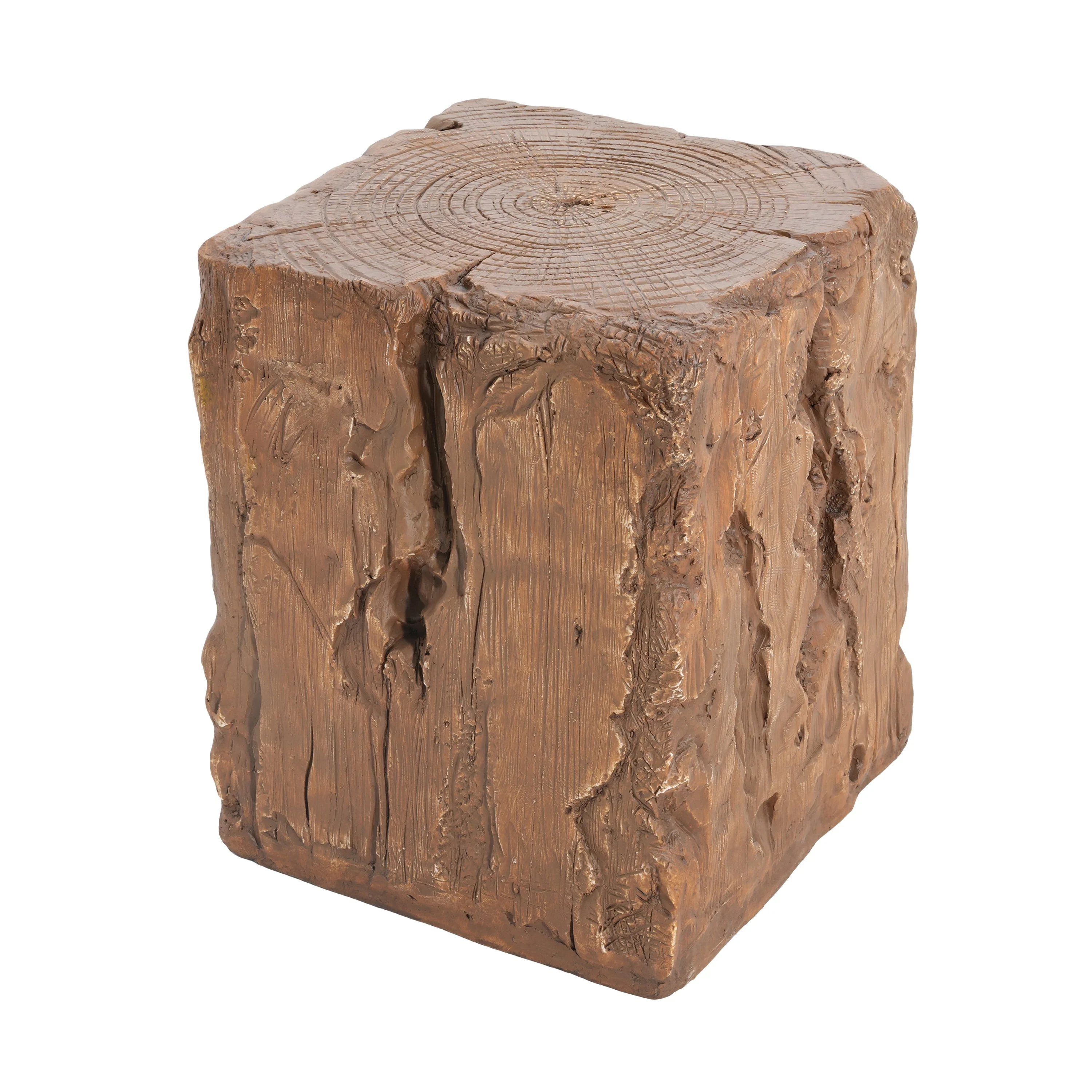 Amira Outdoor And Indoor Stump Shape MGO Side Table Brown Finish - Image 9