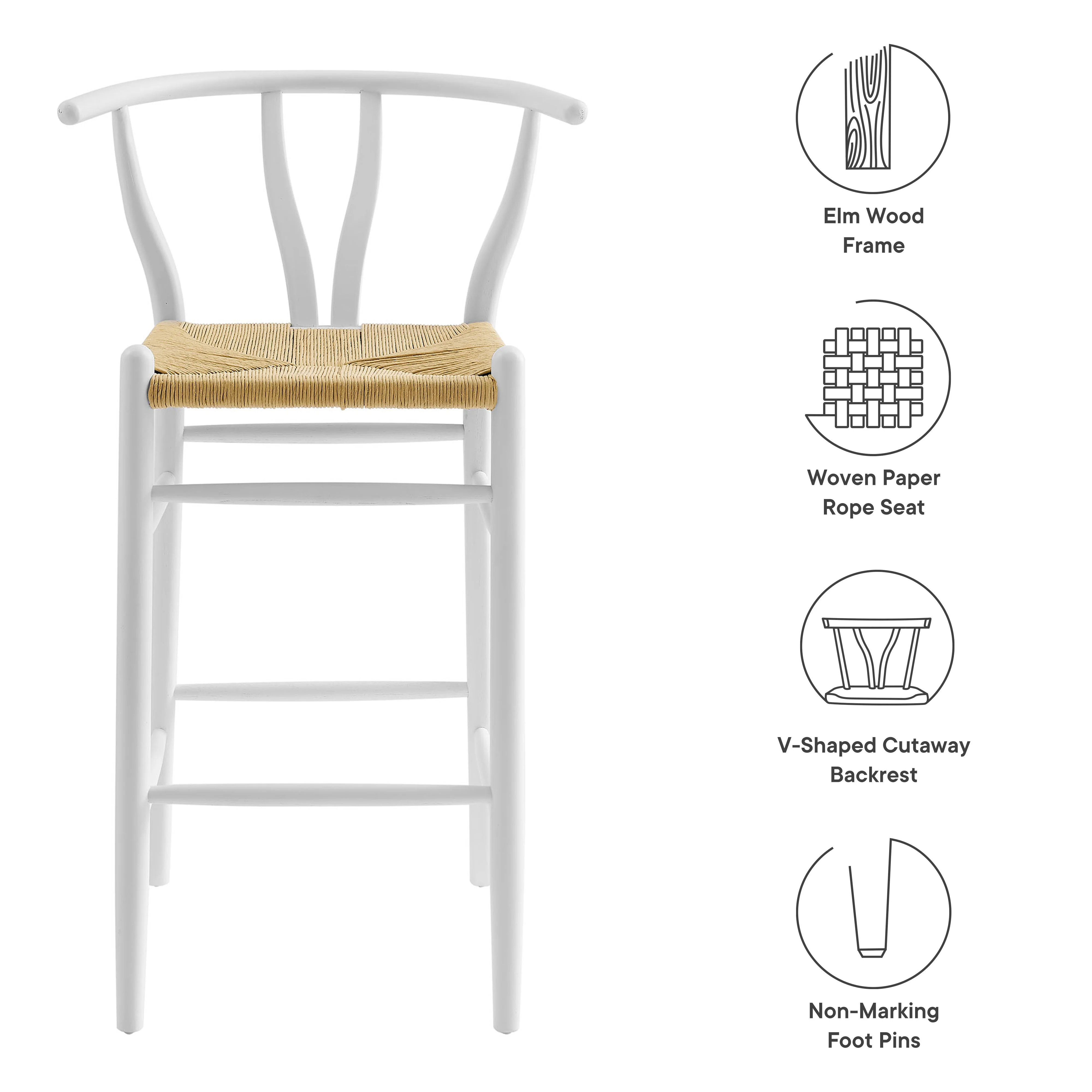 Amish Wood Bar Stool by Modway - Image 3