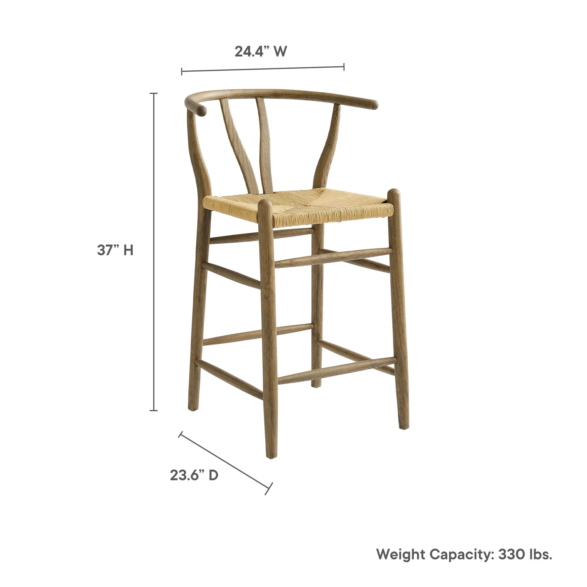 Amish Wood Counter Stool by Modway - Image 3