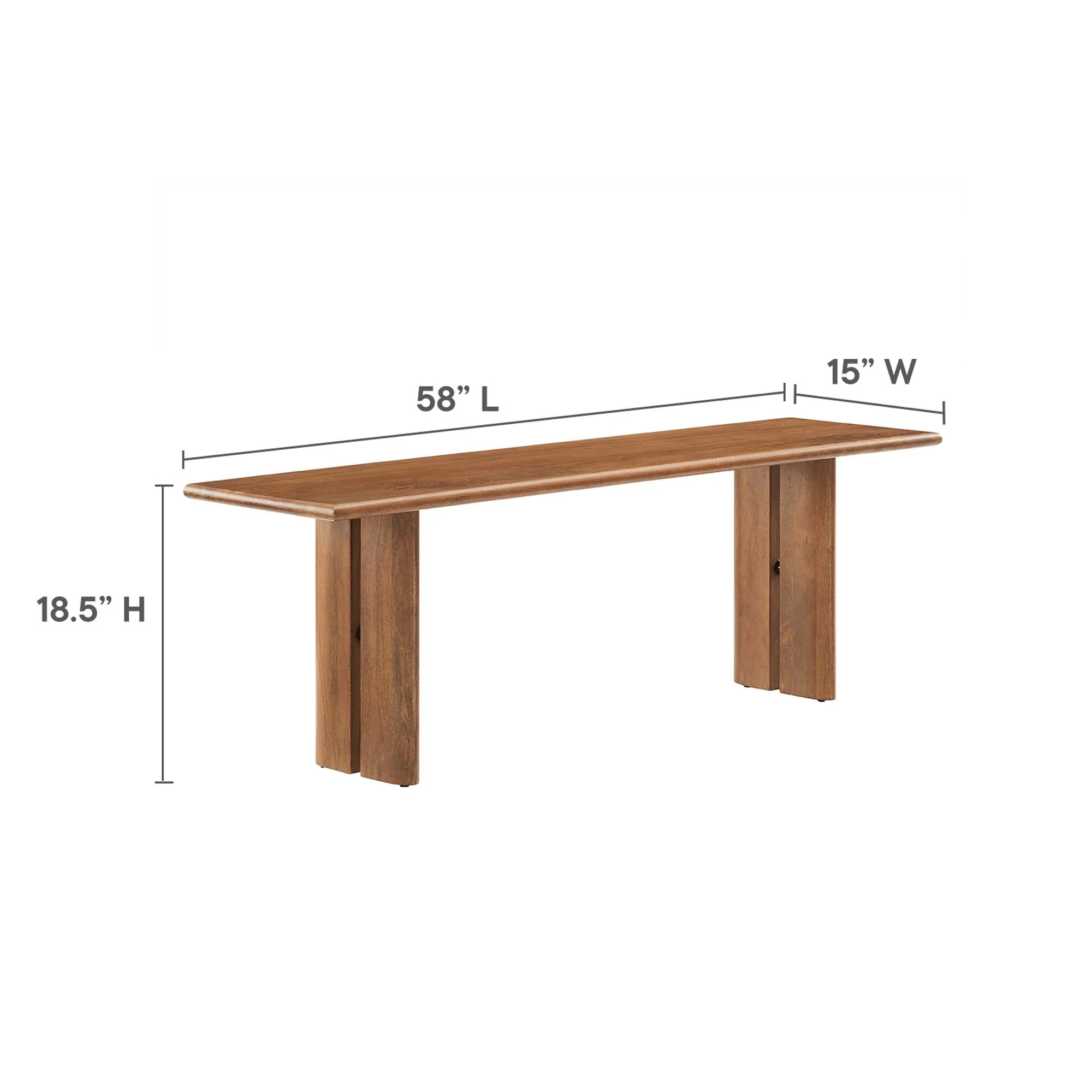 Amistad 58" Wood Bench by Modway - Image 12