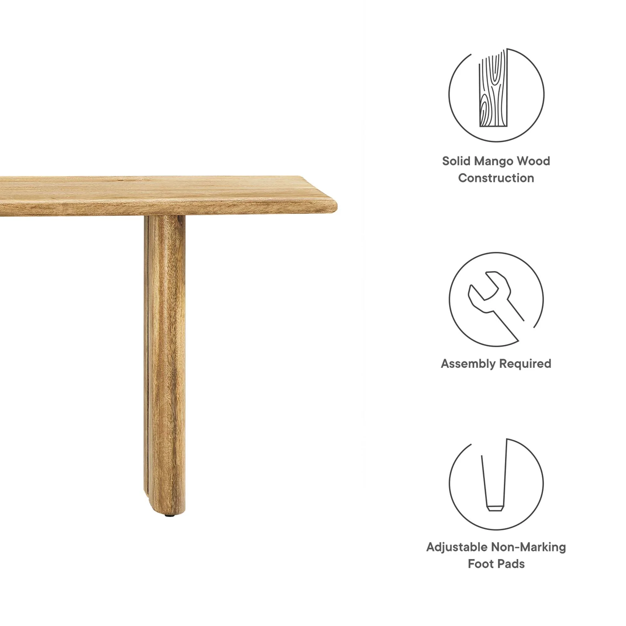 Amistad 58" Wood Bench by Modway - Image 2