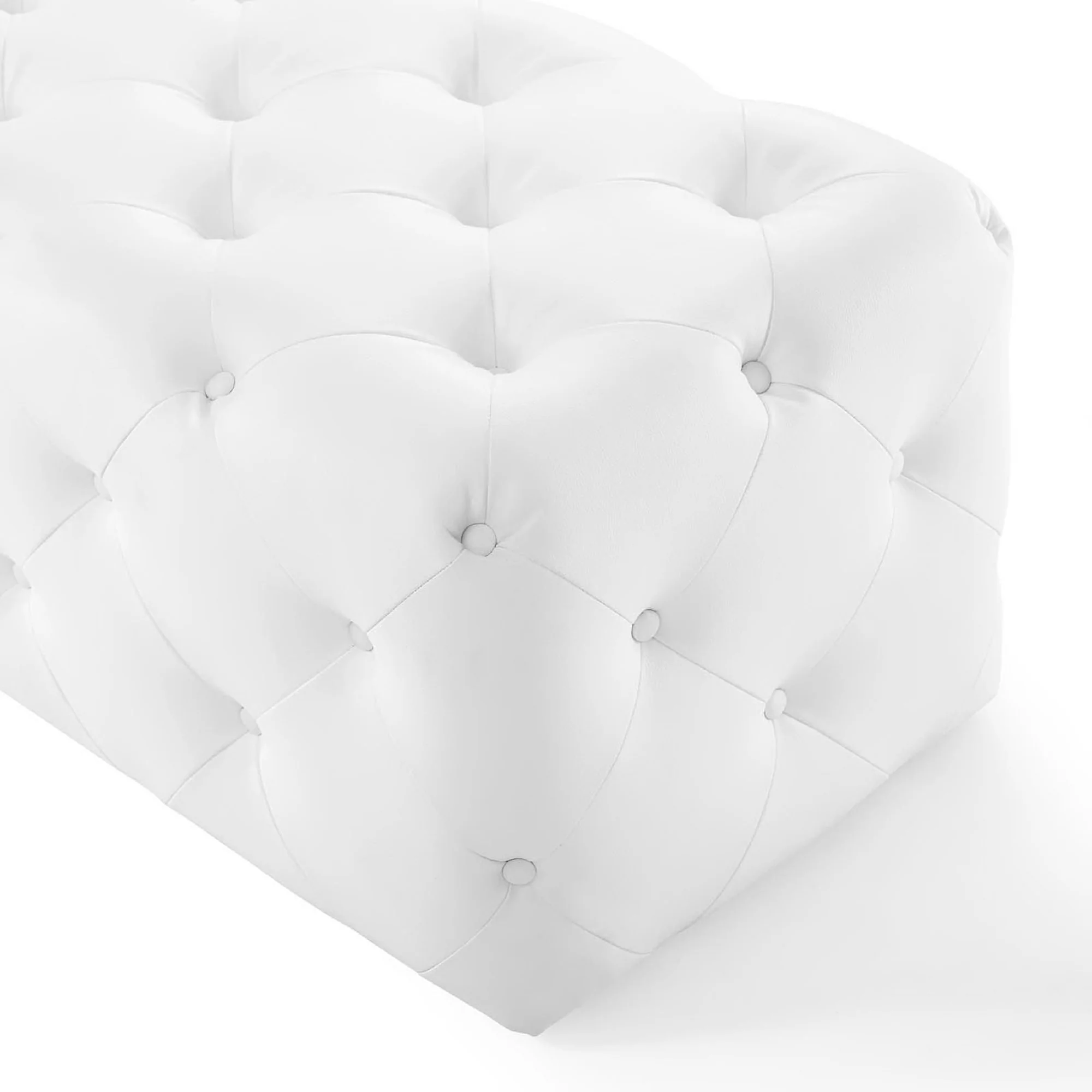 Amour 48" Tufted Button Faux Leather Entryway Bench - Image 5