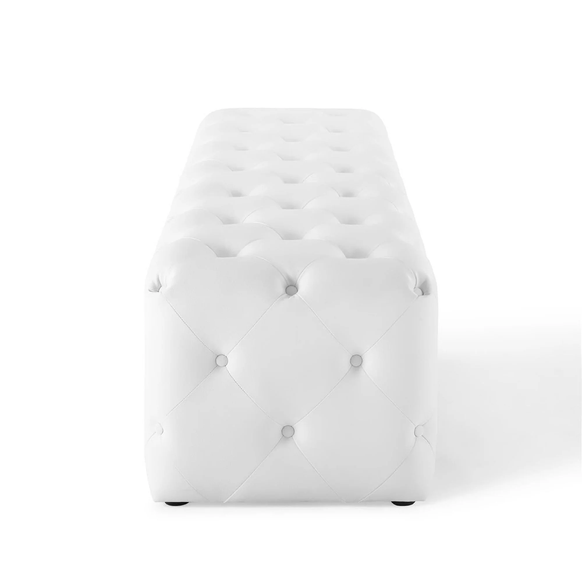 Amour 72" Tufted Button Entryway Faux Leather Bench by Modway - Image 2
