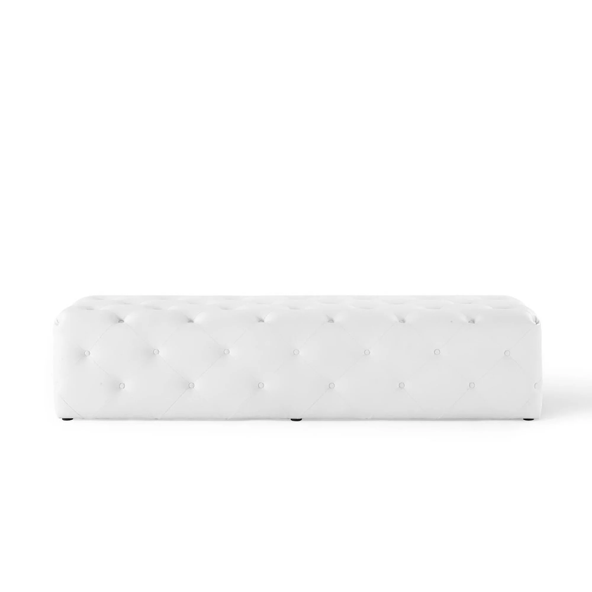 Amour 72" Tufted Button Entryway Faux Leather Bench by Modway - Image 3