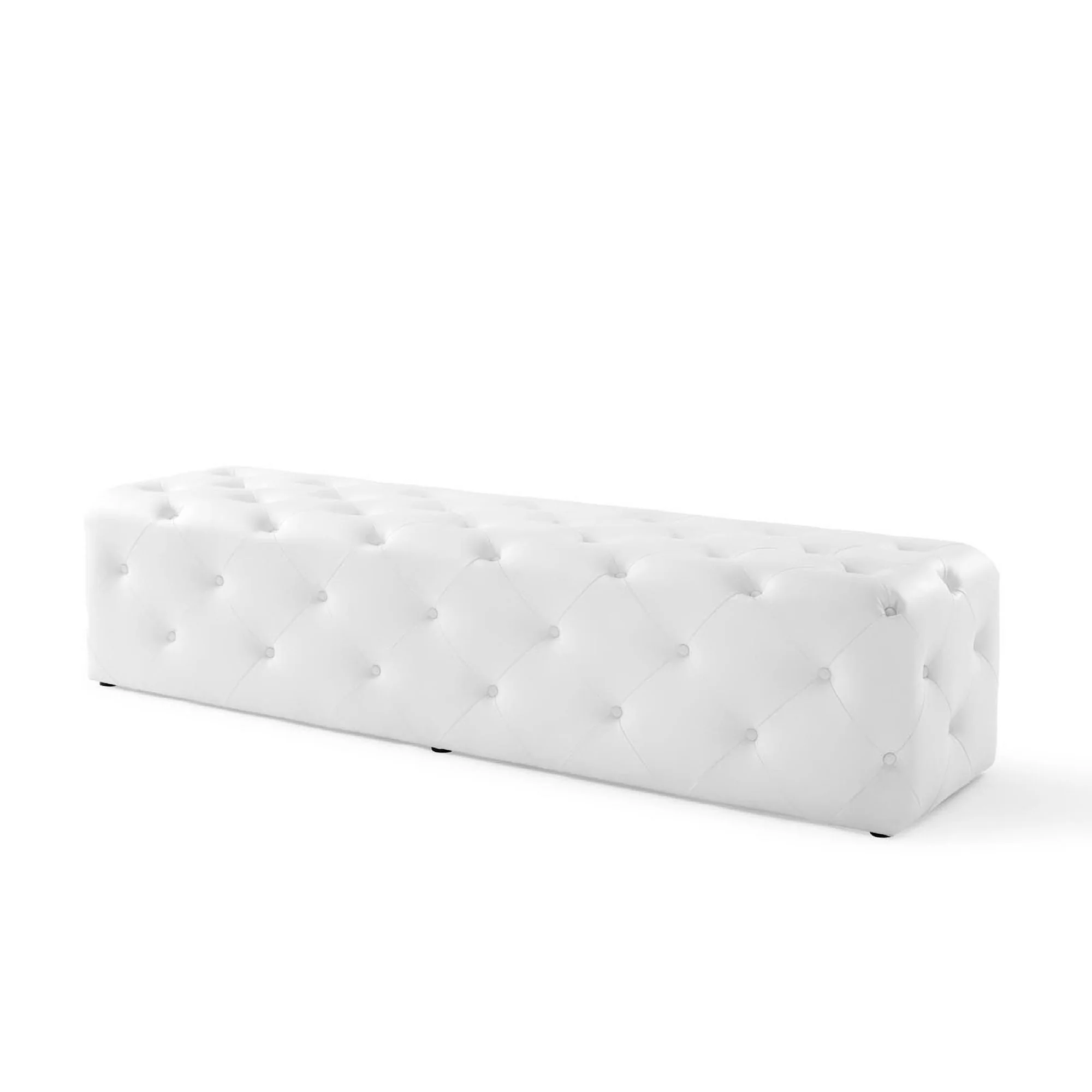 Amour 72" Tufted Button Entryway Faux Leather Bench by Modway - Image 4