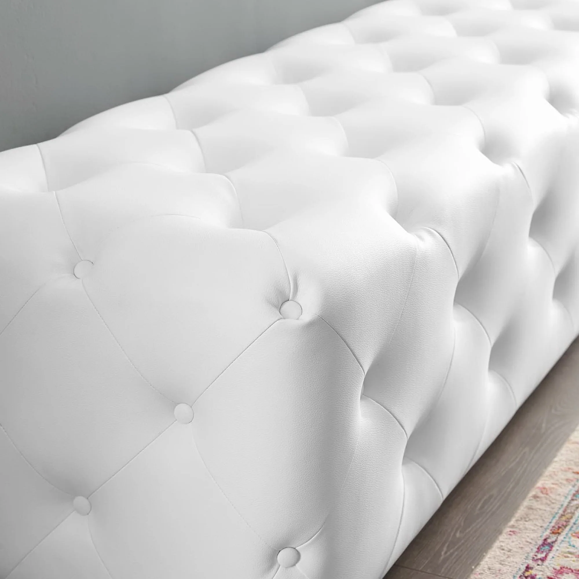 Amour 72" Tufted Button Entryway Faux Leather Bench by Modway - Image 7