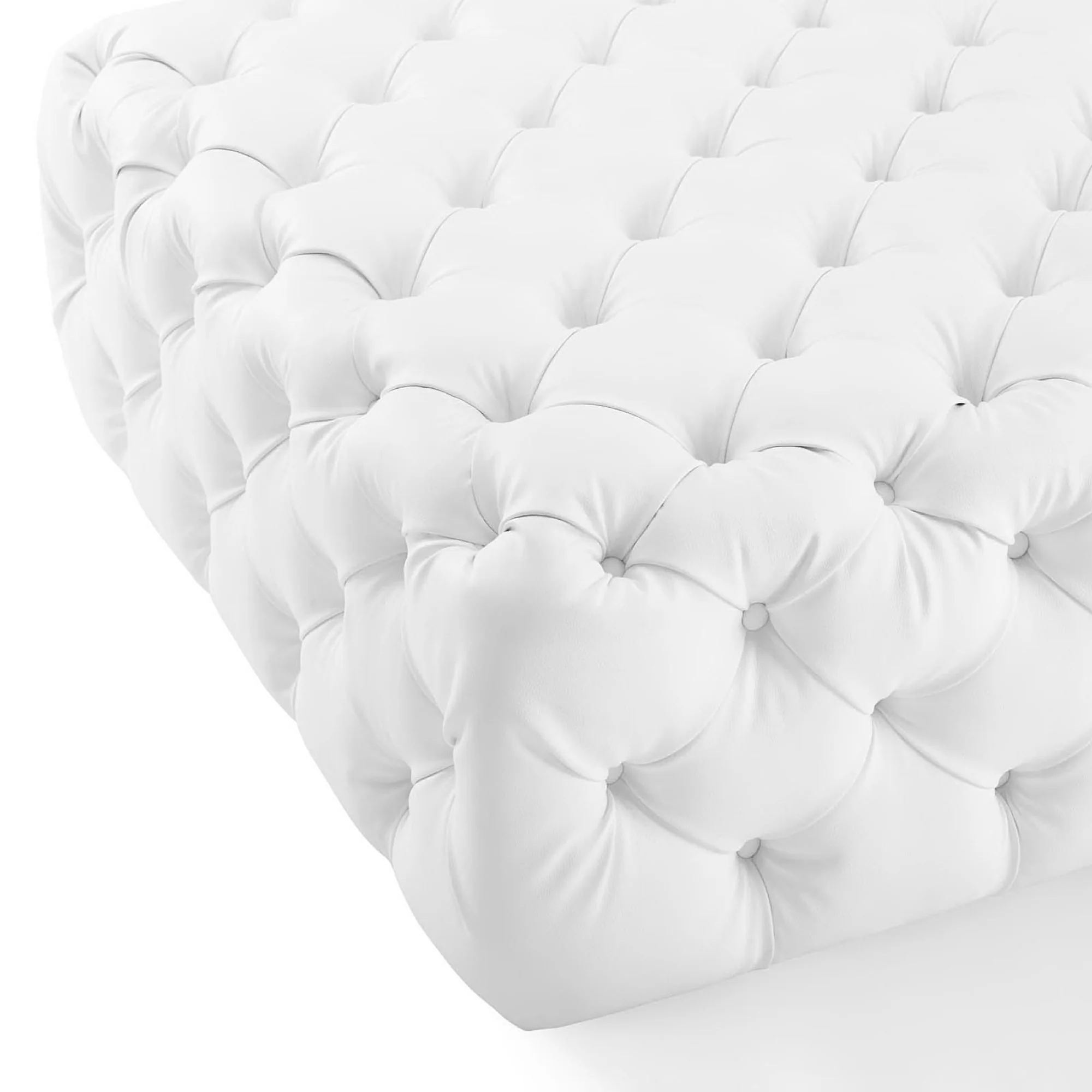 Amour Tufted Button Large Square Faux Leather Ottoman by Modway - Image 4