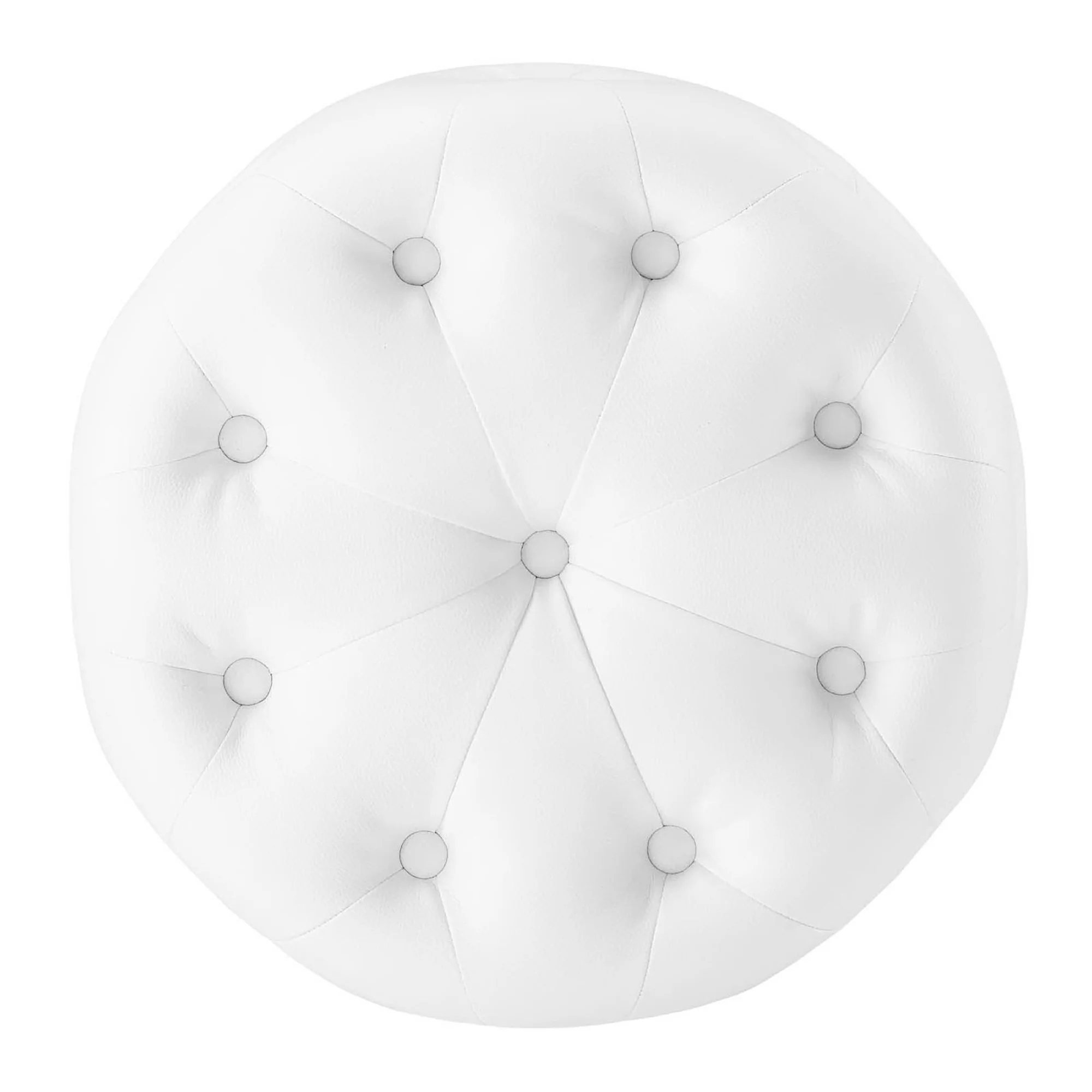 Amour Tufted Button Round Faux Leather Ottoman by Modway - Image 3