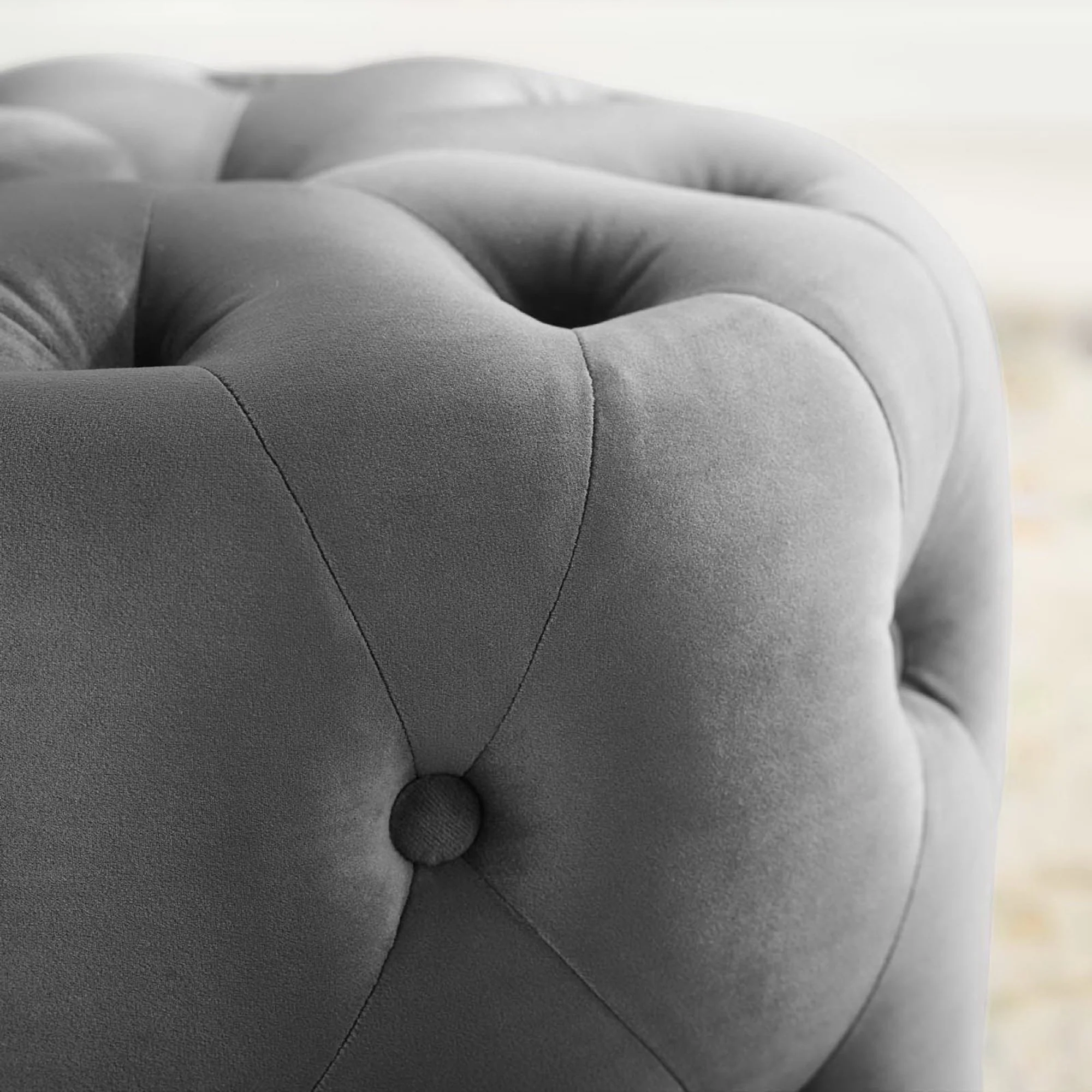 Amour Tufted Button Round Performance Velvet Ottoman by Modway - Image 7