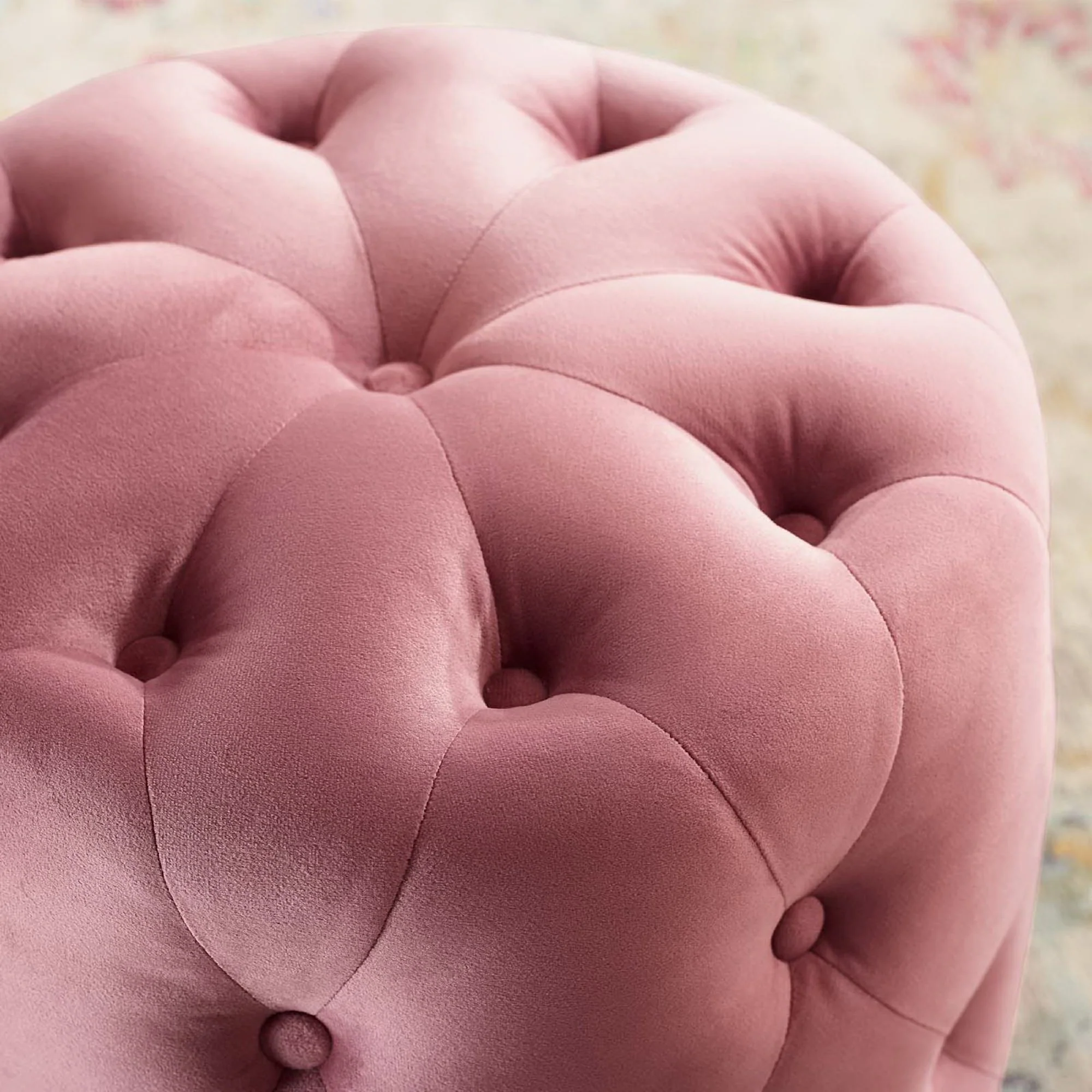 Amour Tufted Button Round Performance Velvet Ottoman by Modway - Image 8