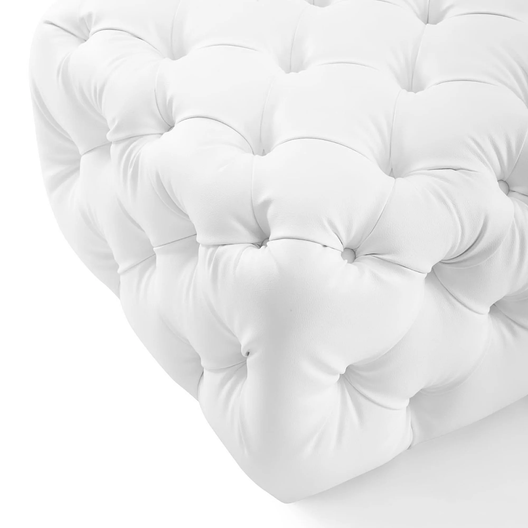 Amour Tufted Button Square Faux Leather Ottoman by Modway - Image 4