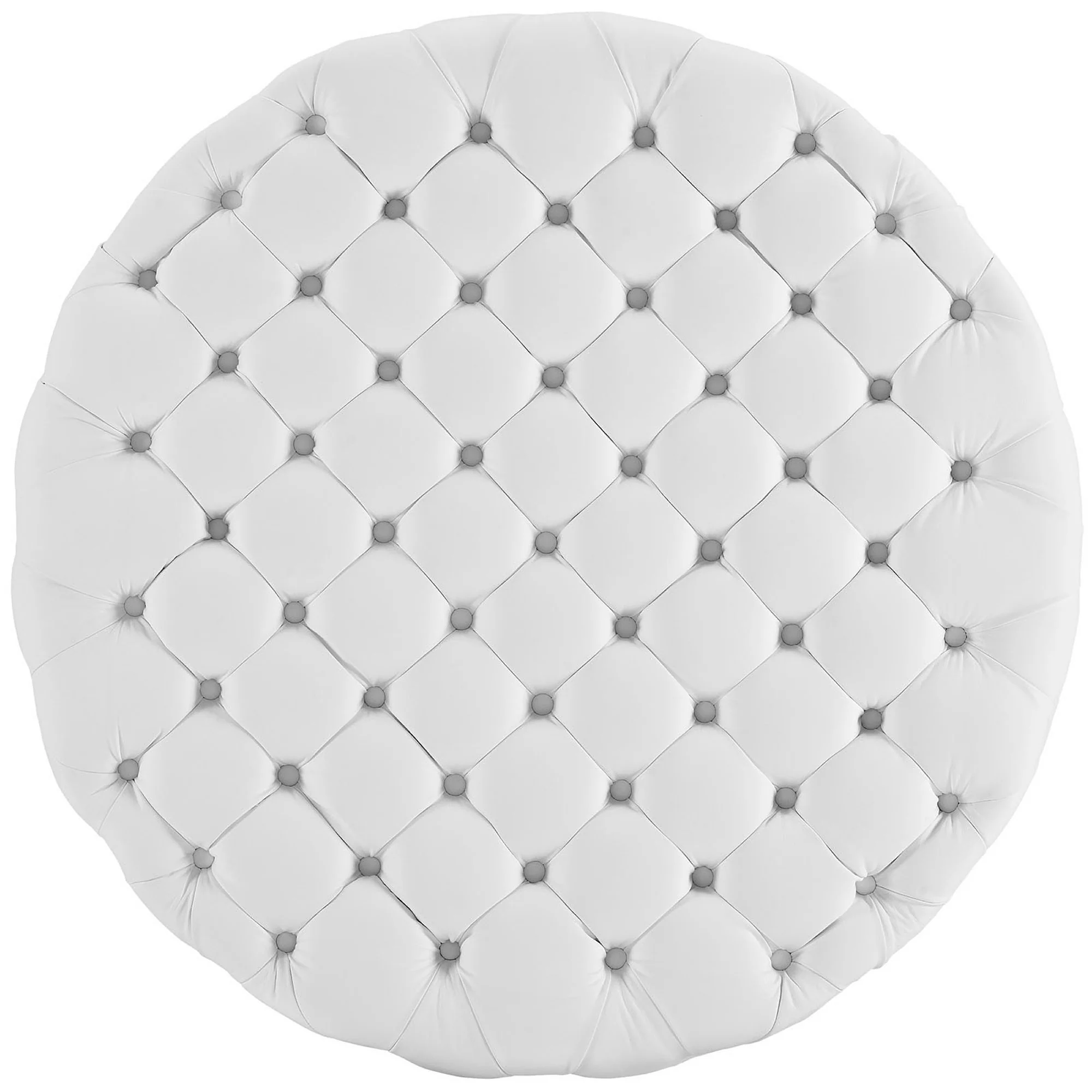 Amour Upholstered Vinyl Round Ottoman by Modway - Image 3