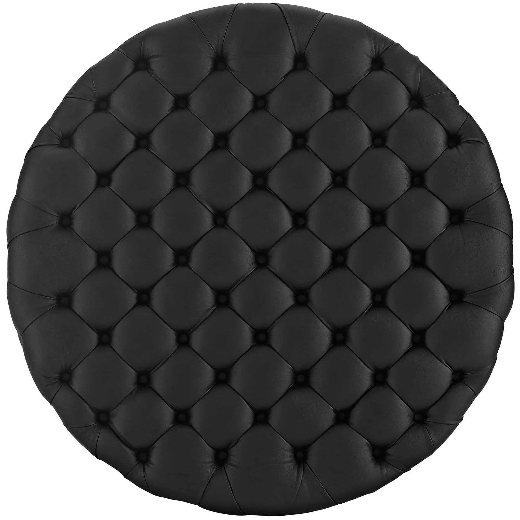 Amour Upholstered Vinyl Round Ottoman by Modway - Image 7