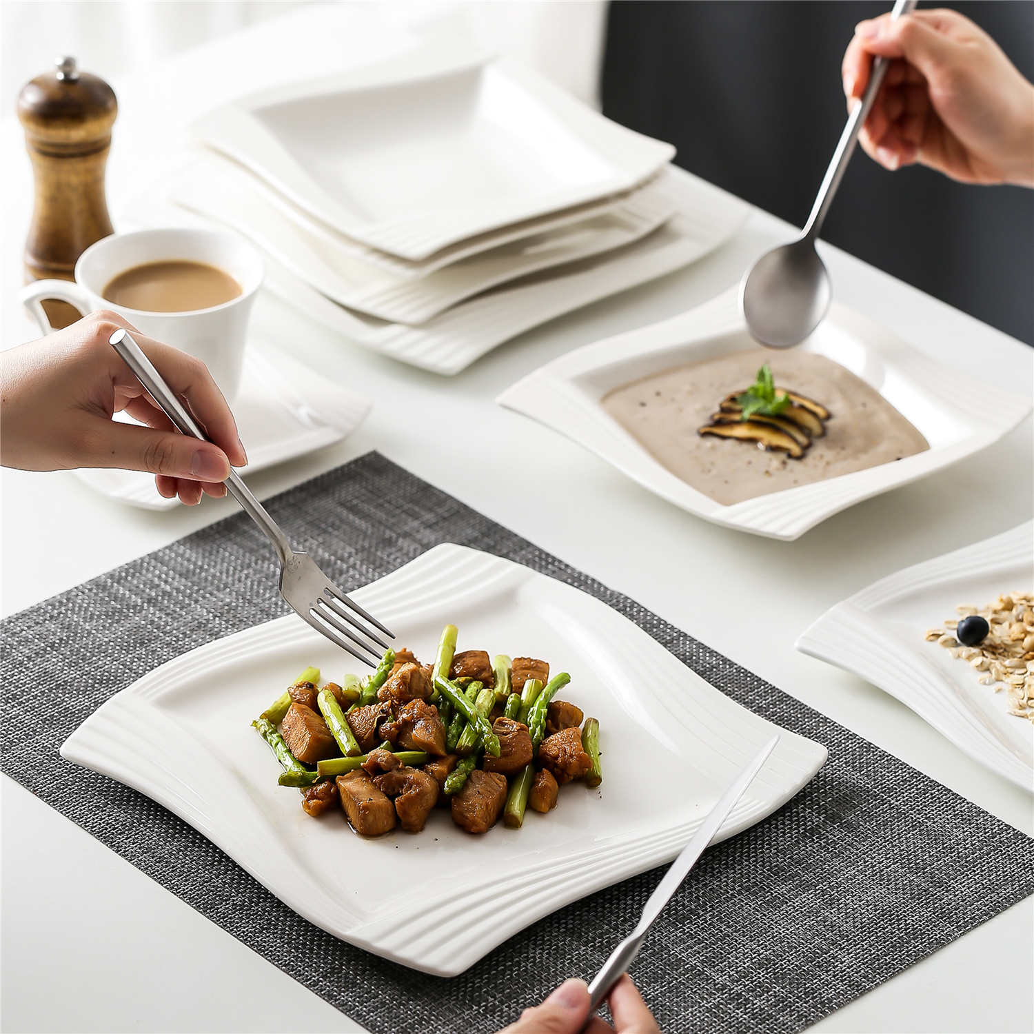 Amparo Marble Grey 30 Piece Dinnerware Set - Image 10