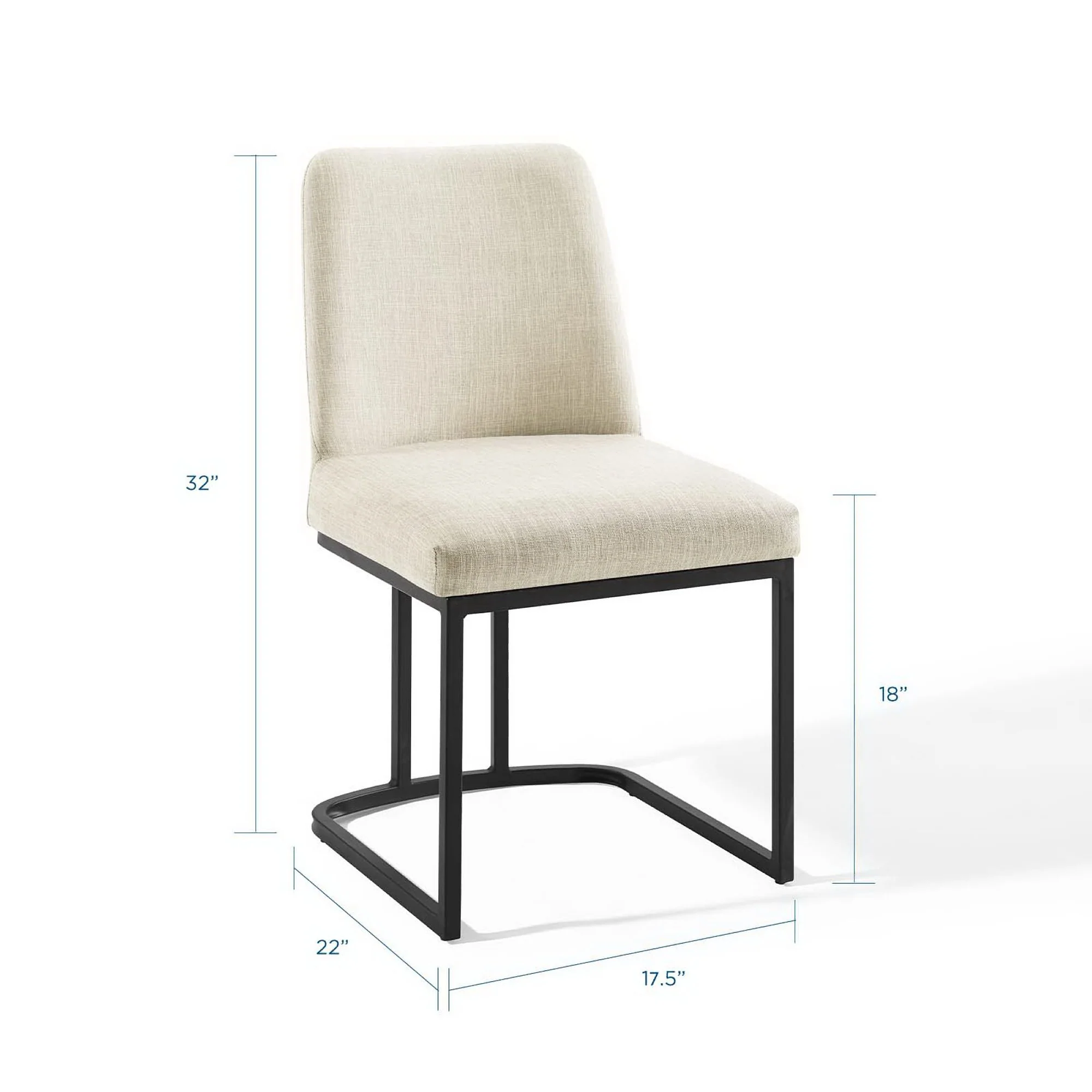 Amplify Sled Base Upholstered Fabric Dining Side Chair by Modway - Image 11